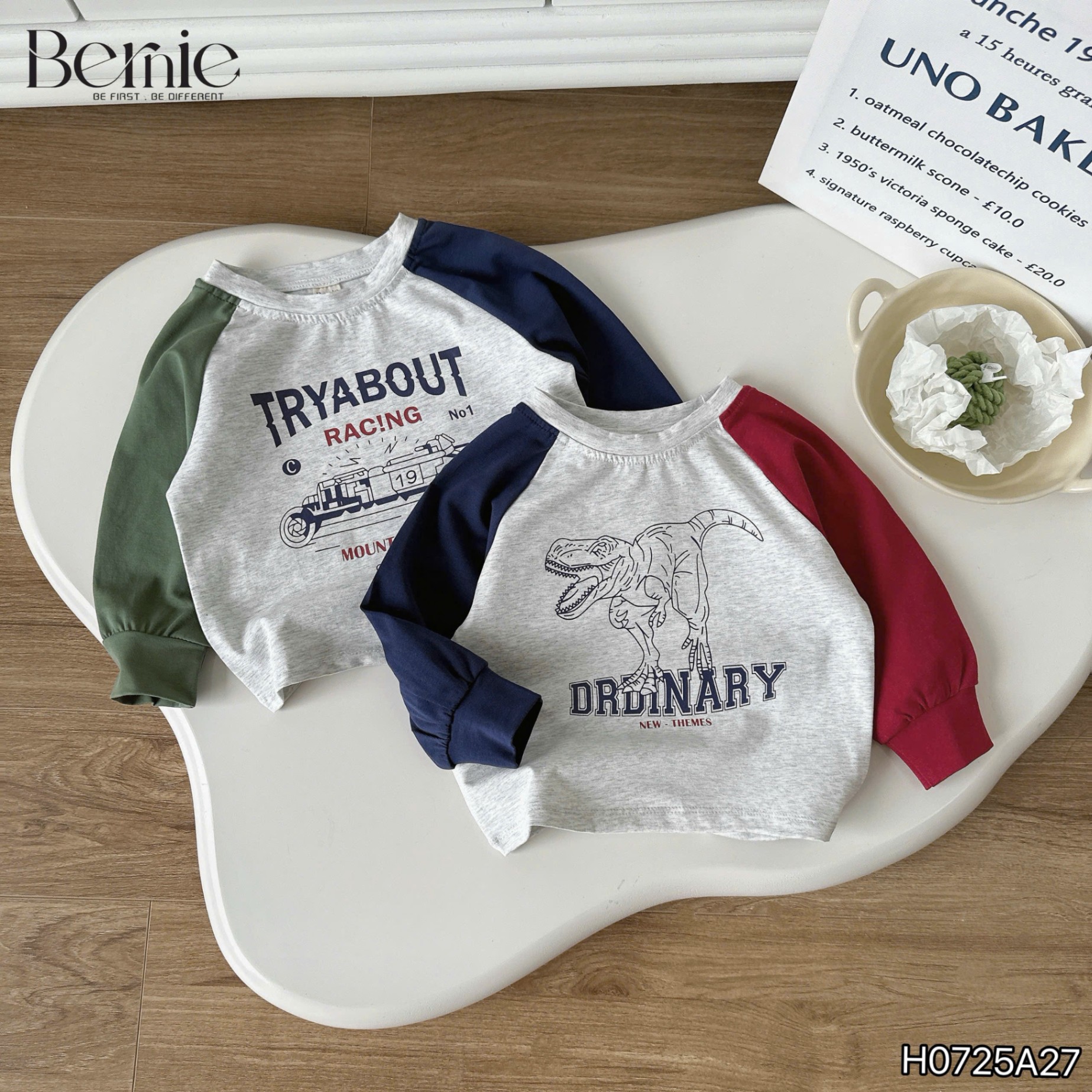 Áo cotton tay raglan phối màu Bernie