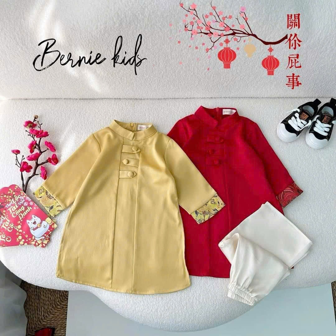 Áo dài lụa bé trai Bernie