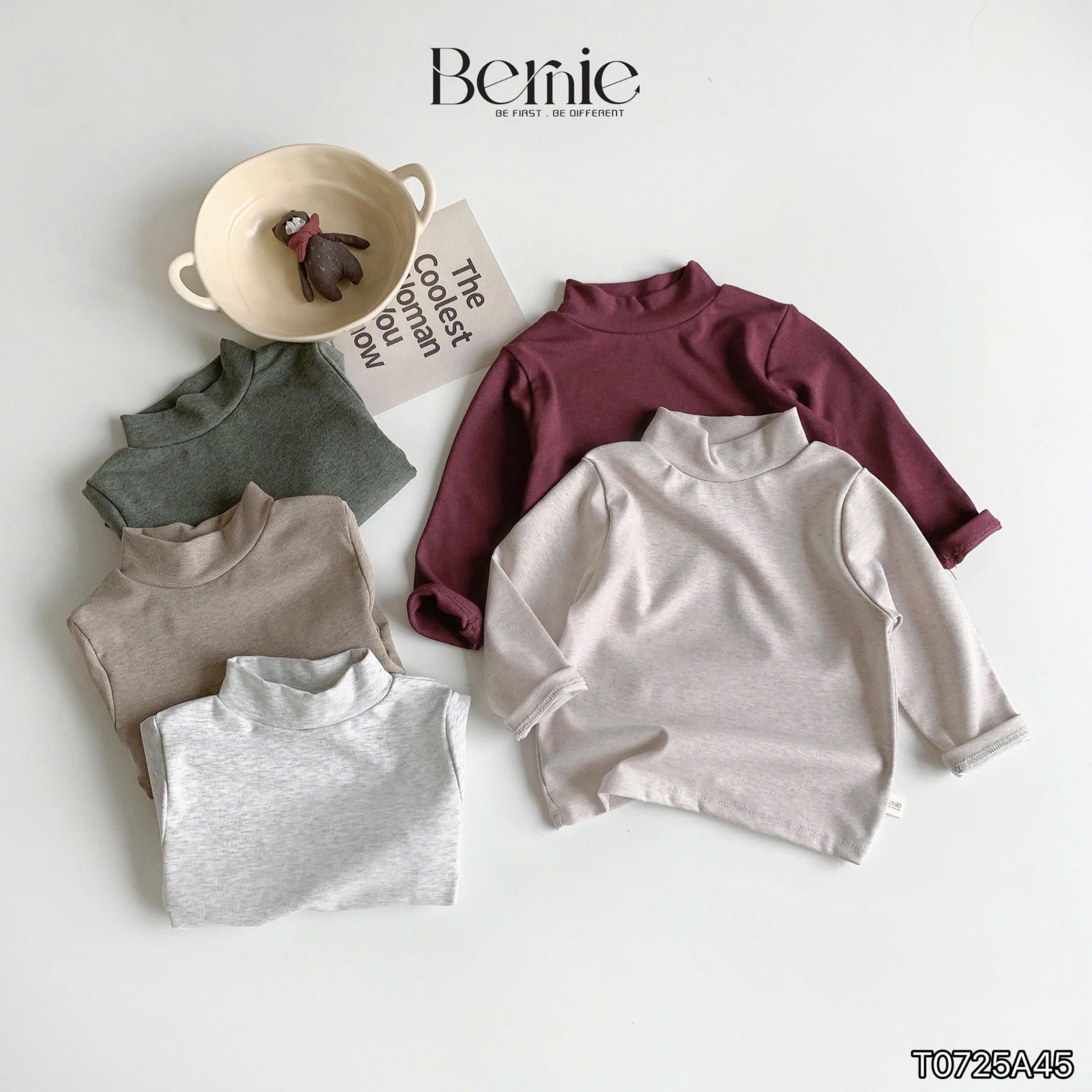 Áo giữ nhiệt cổ 3p chất cotton cao cấp Bernie