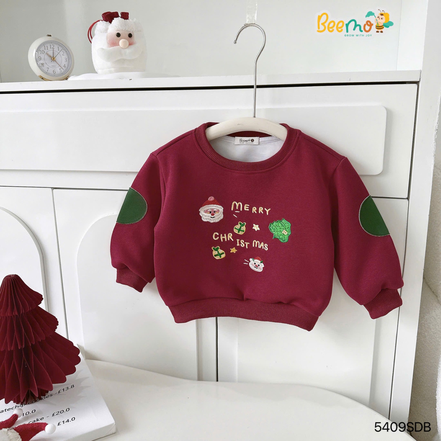 Áo nỉ hình thêu giáng sinh Beemo