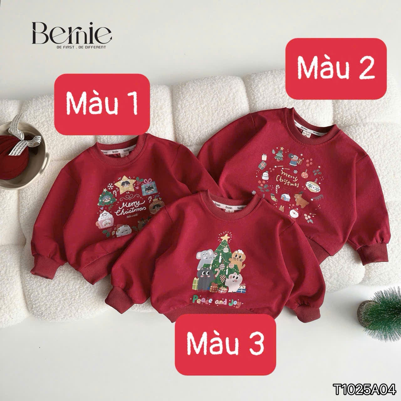 Áo noel nỉ da cá 3 họa tiết Bernie