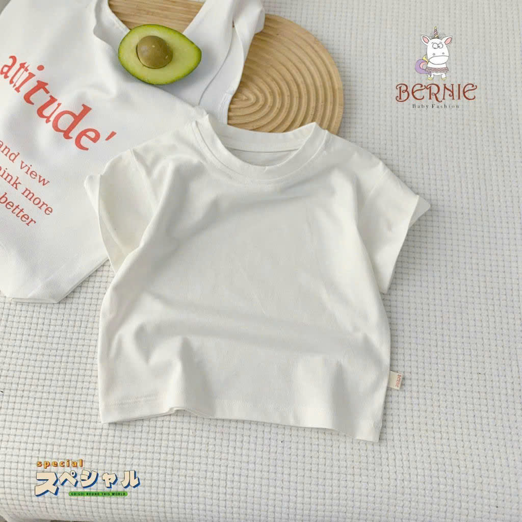 Áo phông cộc tay basic (đen/trắng) cho bé