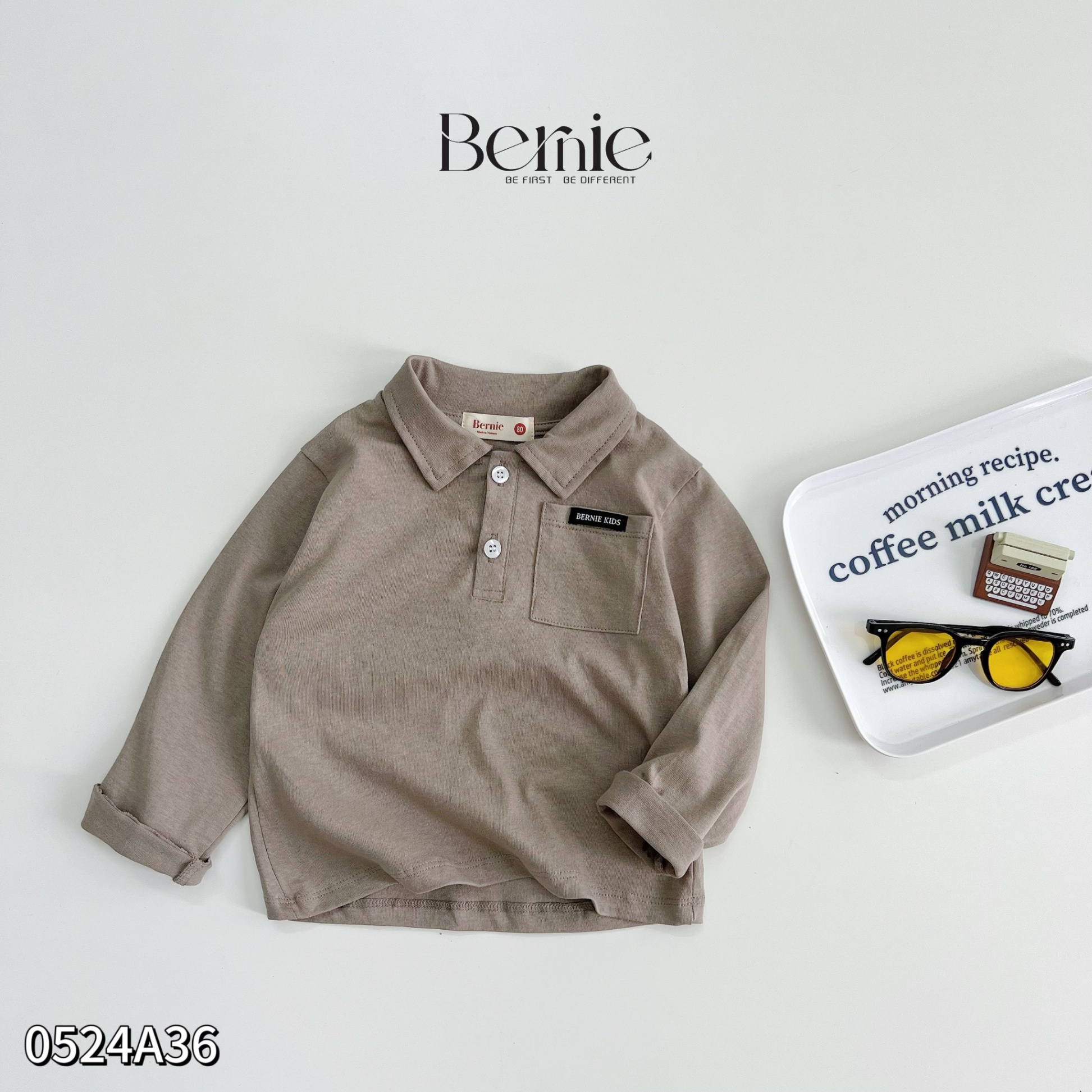 Áo phông dài tay cổ polo Bernie cho bé