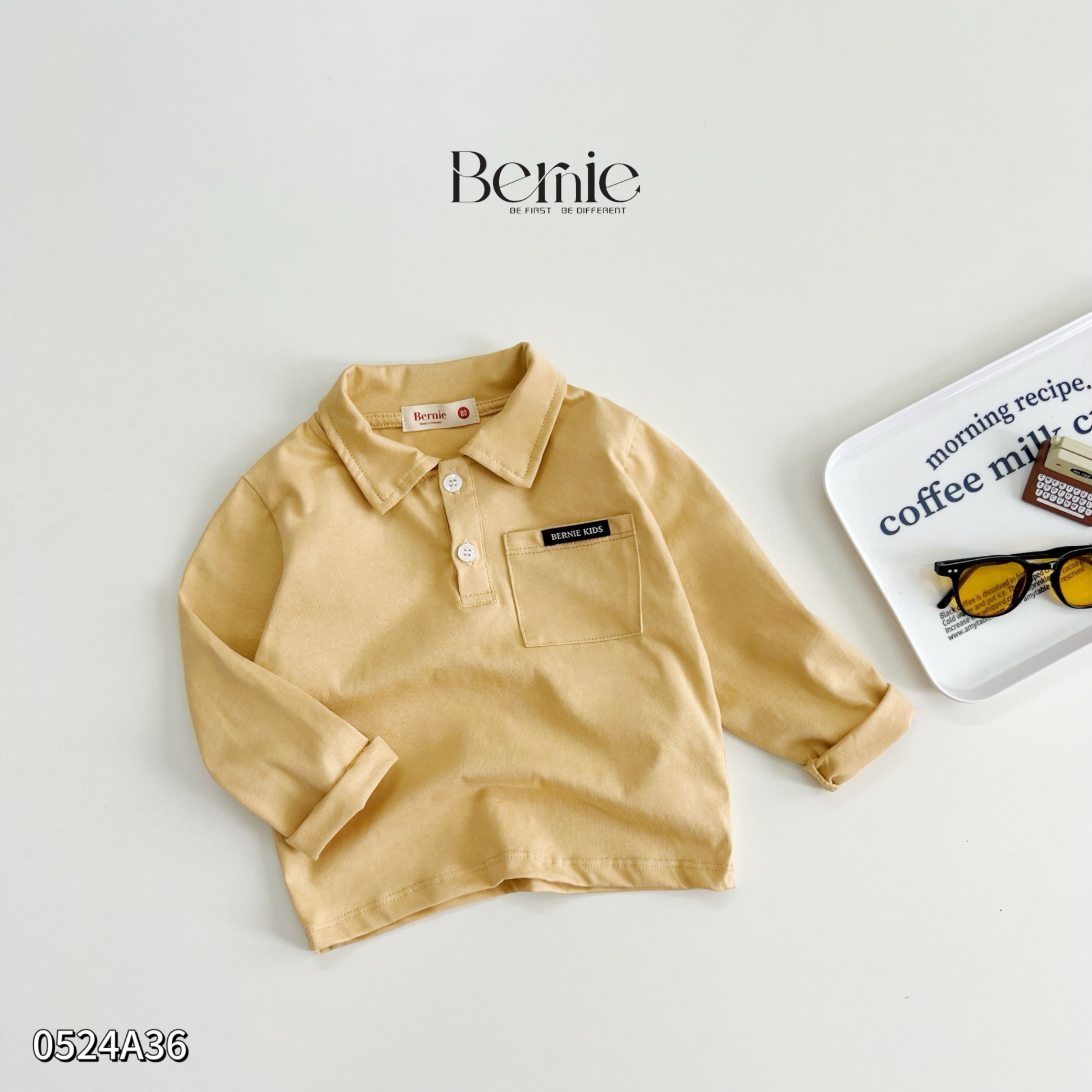 Áo phông dài tay cổ polo Bernie cho bé