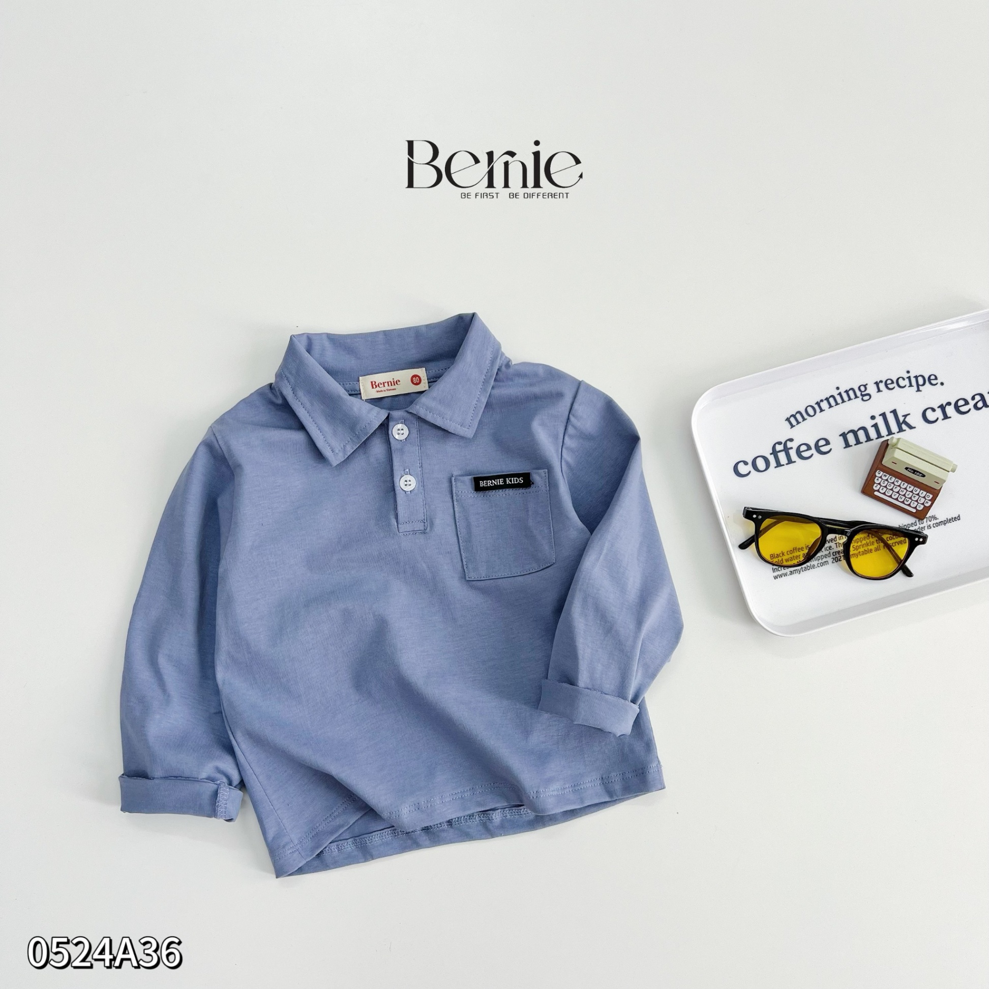 Áo phông dài tay cổ polo Bernie cho bé