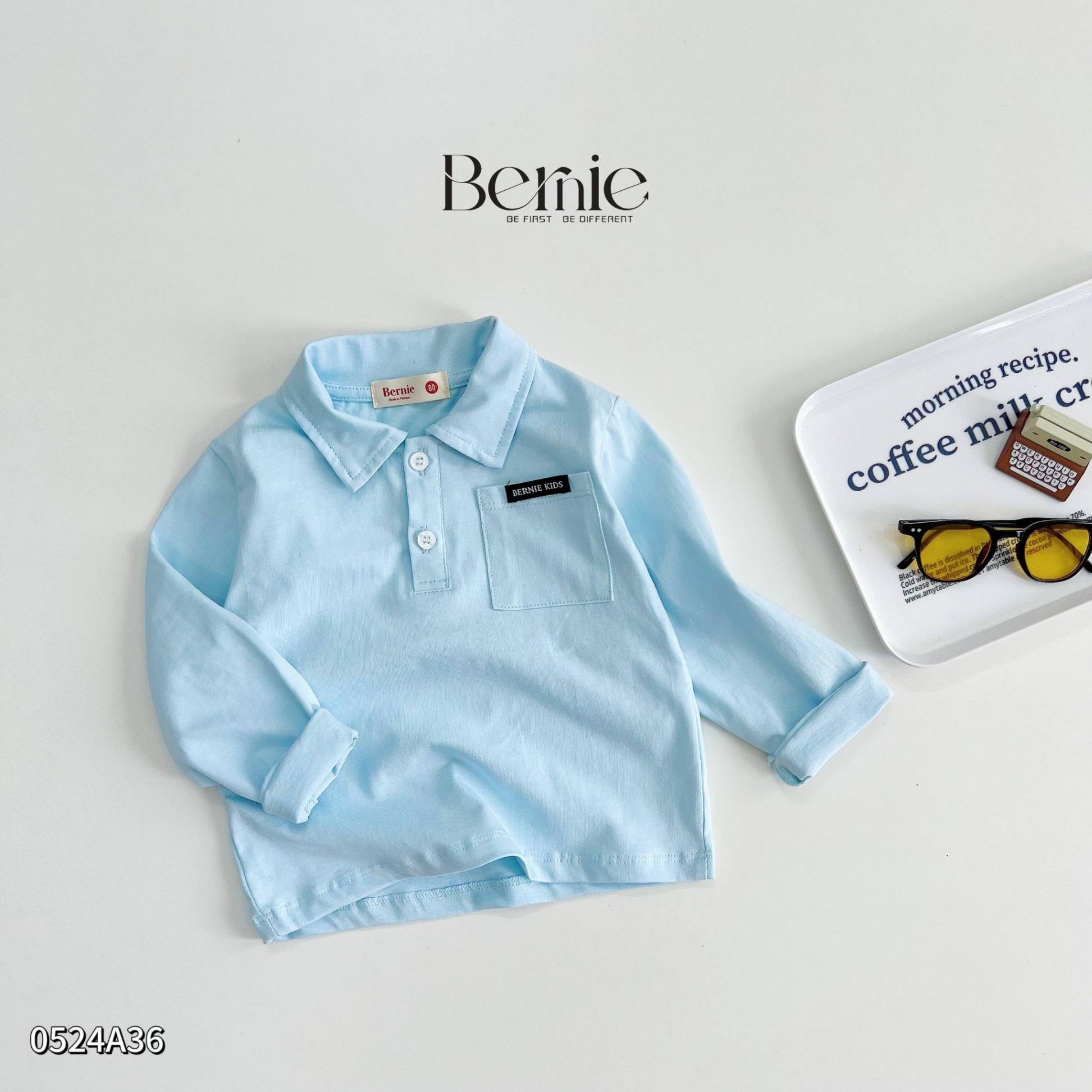 Áo phông dài tay cổ polo Bernie cho bé