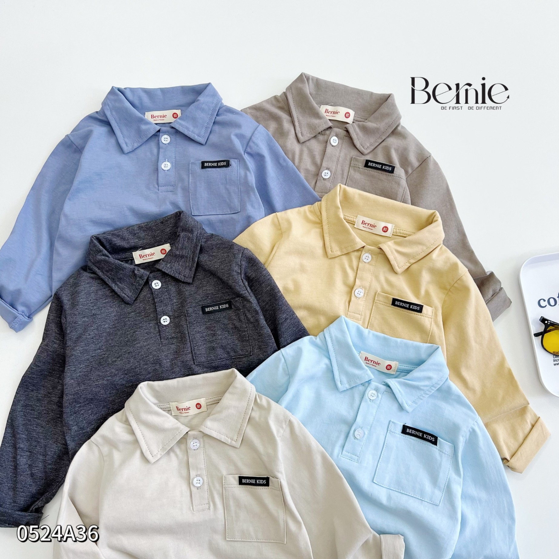 Áo phông dài tay cổ polo Bernie cho bé