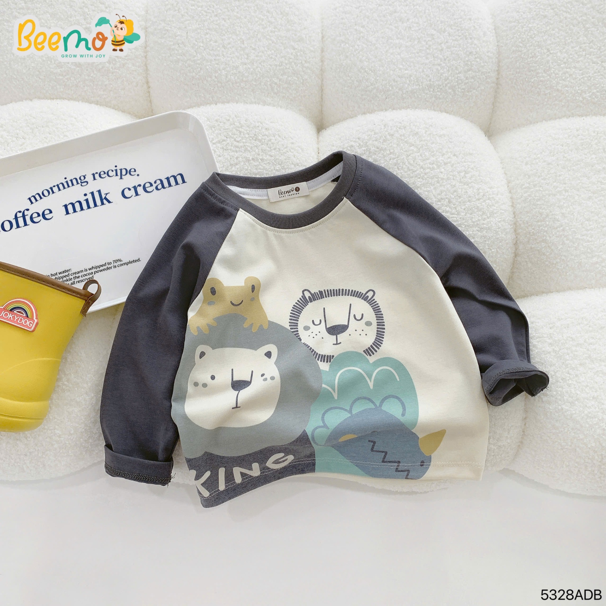 Áo phông dài tay raglan in hình Beemo