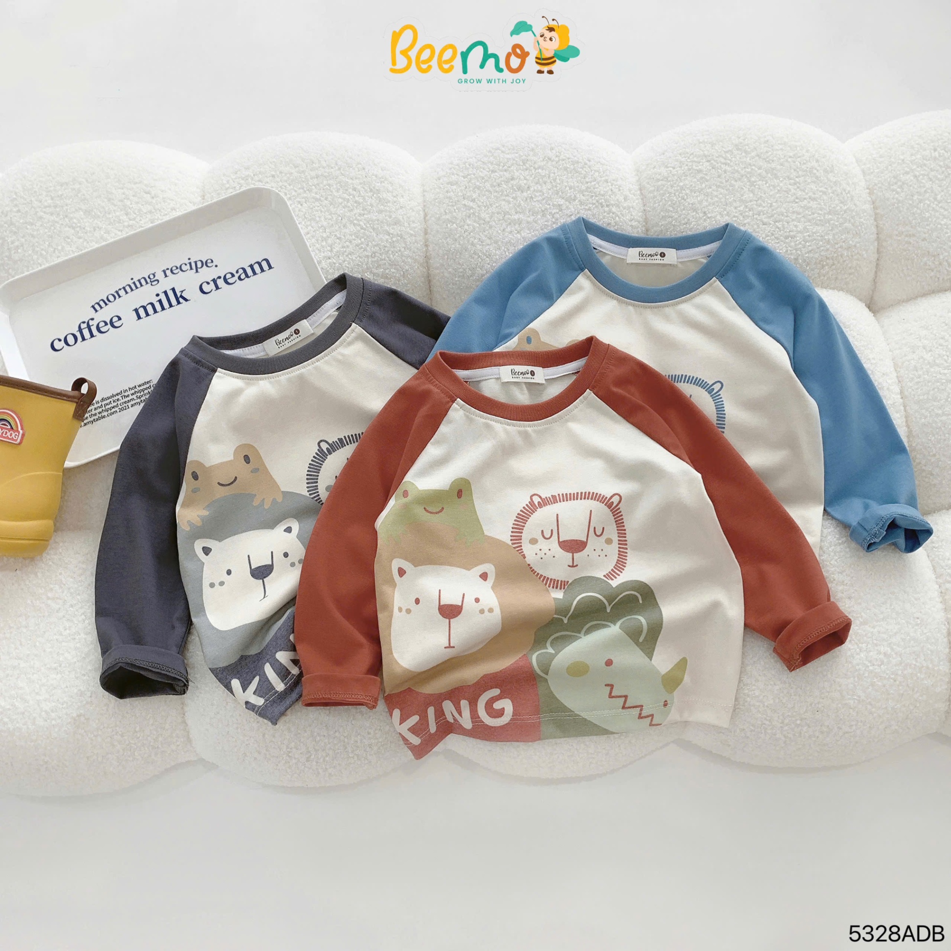 Áo phông dài tay raglan in hình Beemo