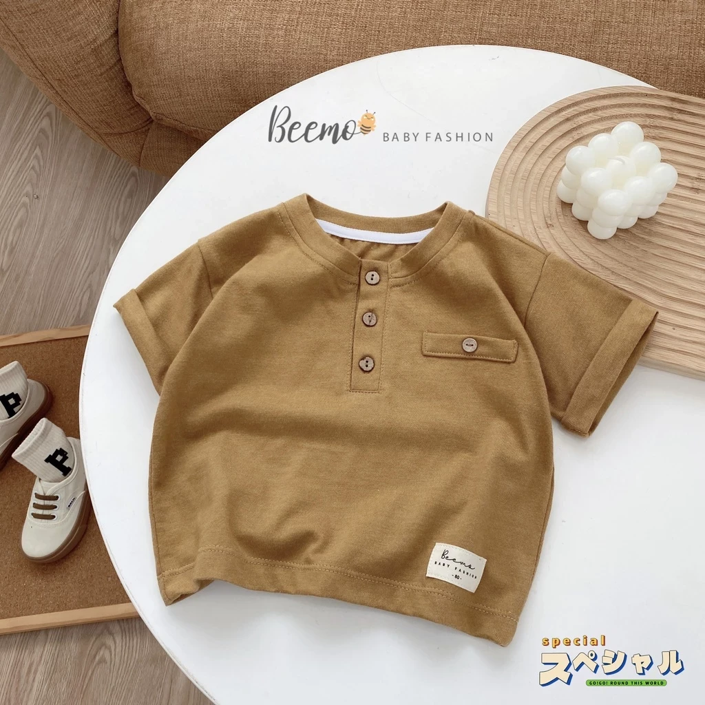 Áo phông đính cúc dừa Beemo