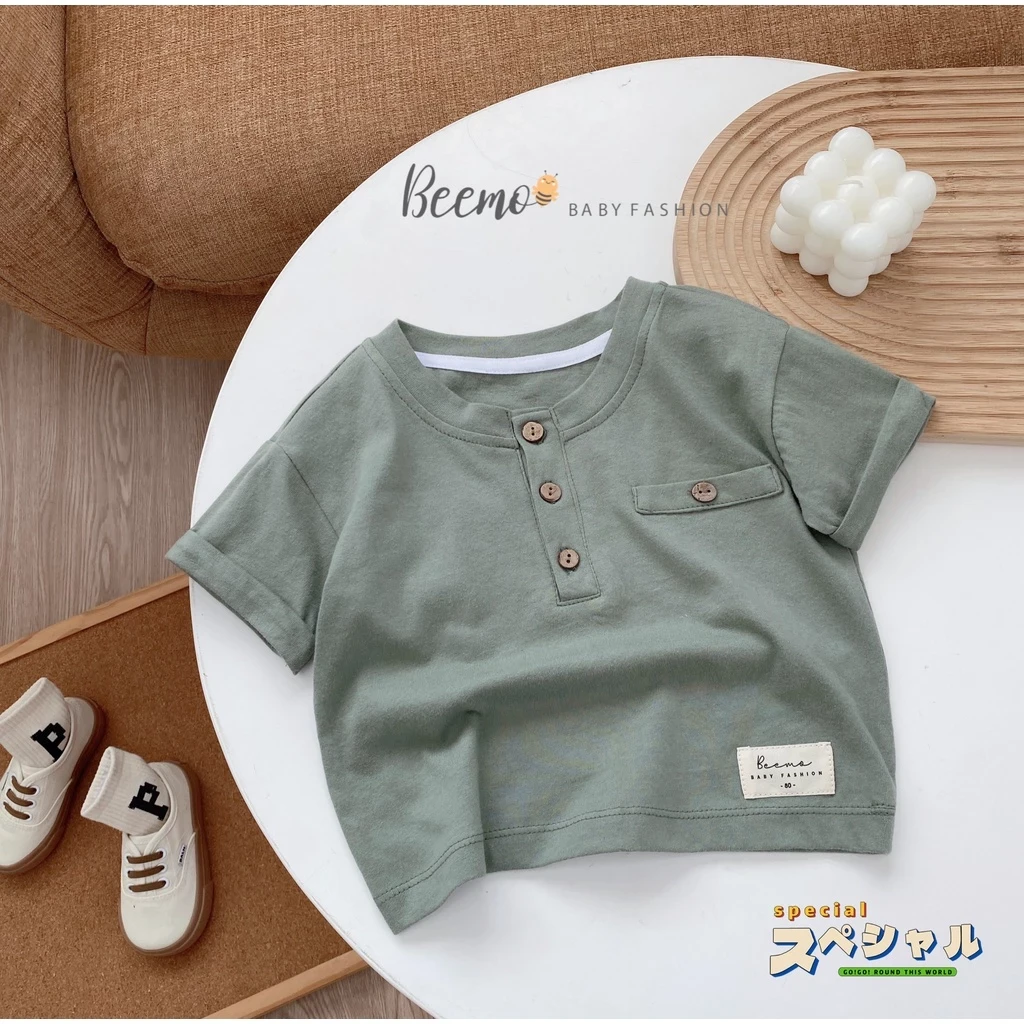 Áo phông đính cúc dừa Beemo