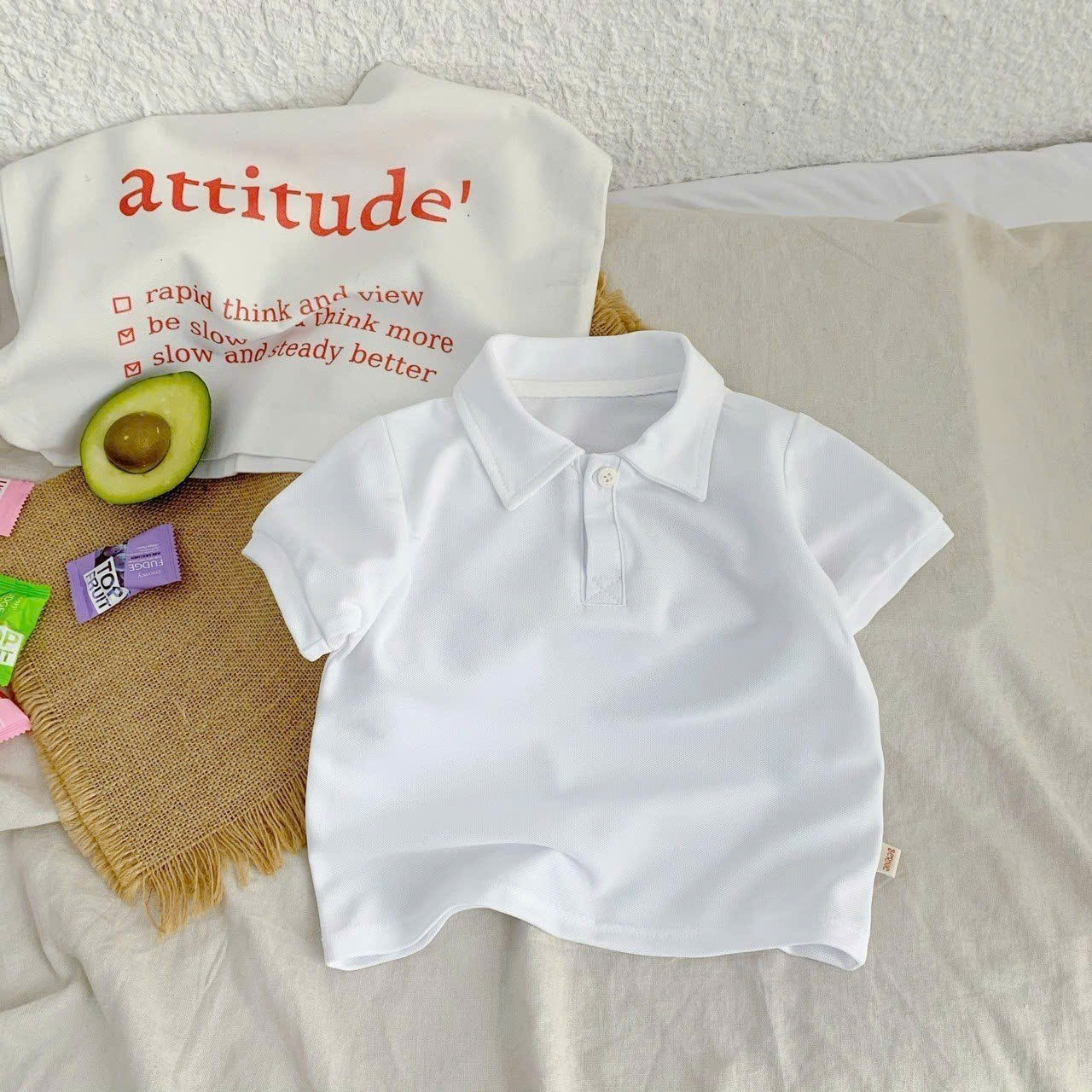 Áo phông polo trơn basic cộc tay Bernie cho bé trai bé gái