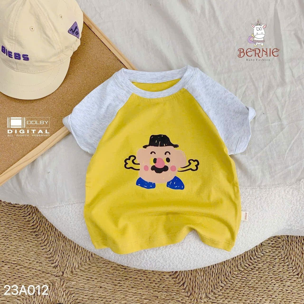 Áo phông zaclang cộc tay hoạt hình Bernie cho bé