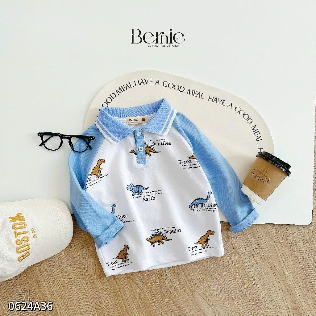 Áo polo in khủng long Bernie