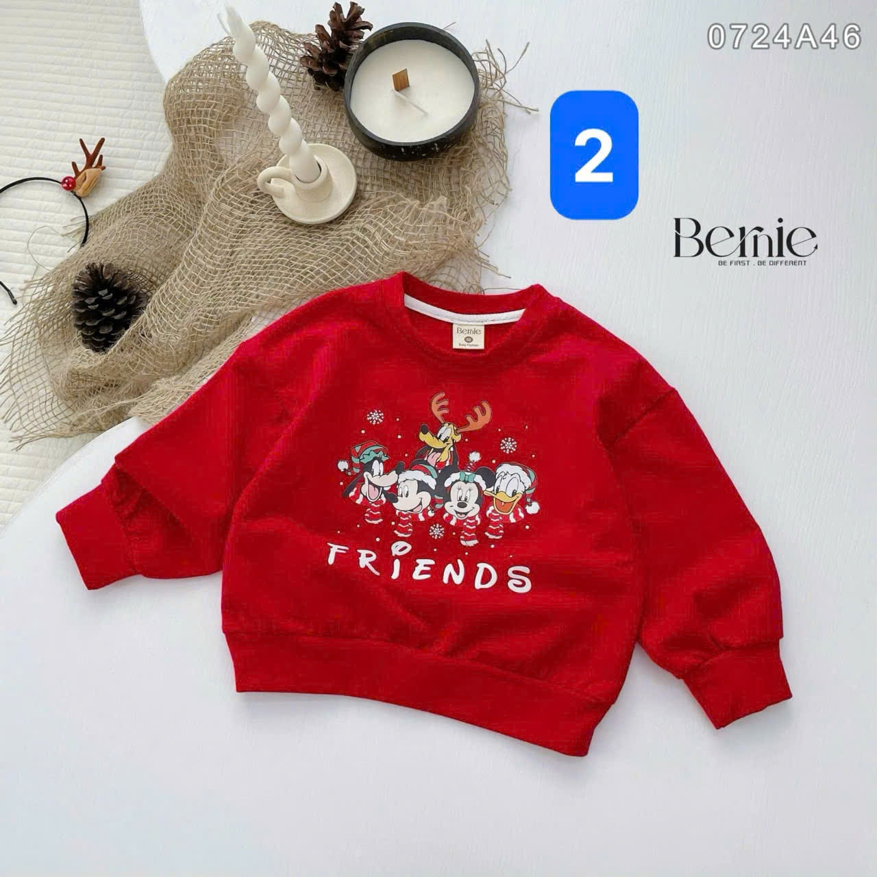 Áo sweeter đỏ hoạ tiết Giáng sinh Bernie