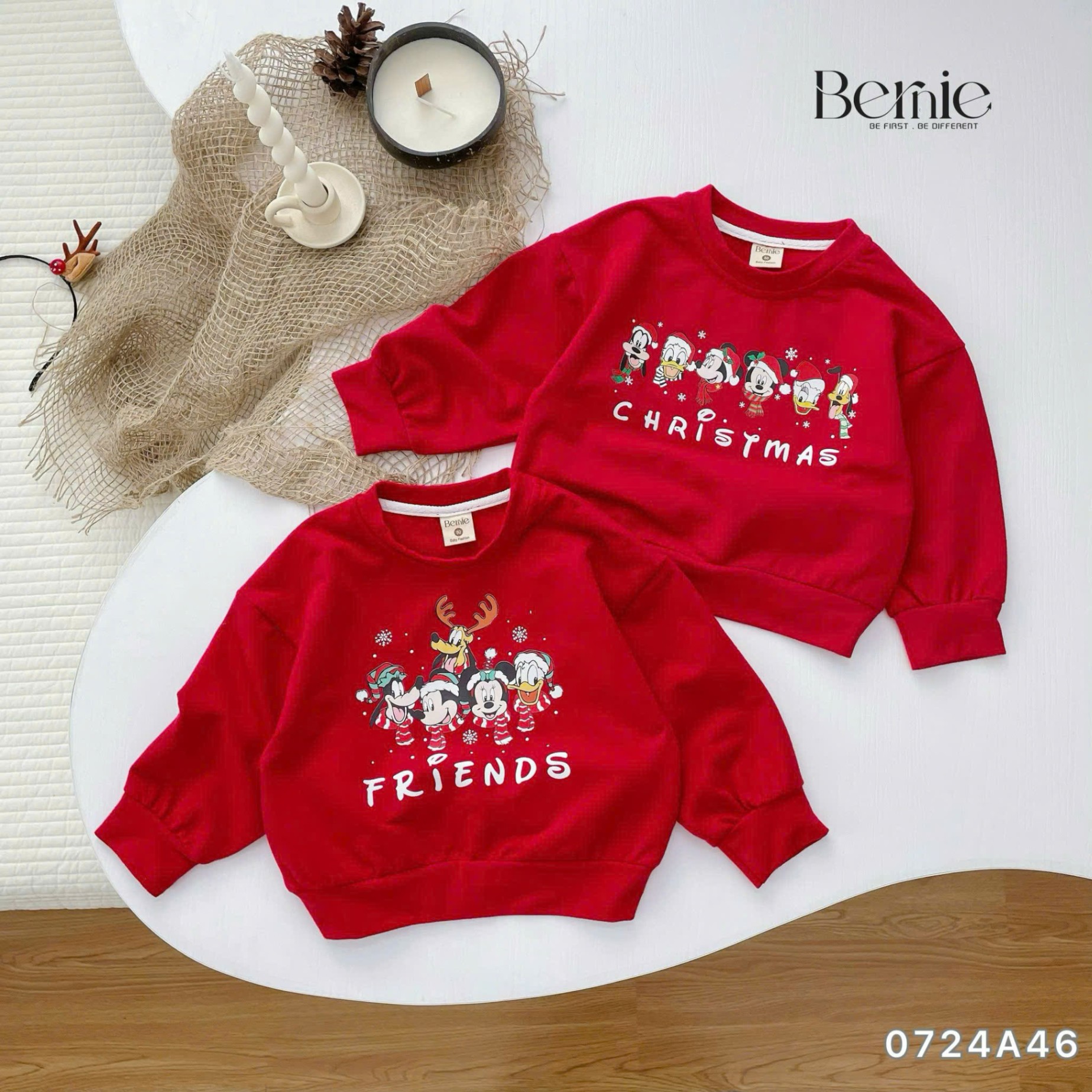 Áo sweeter đỏ hoạ tiết Giáng sinh Bernie