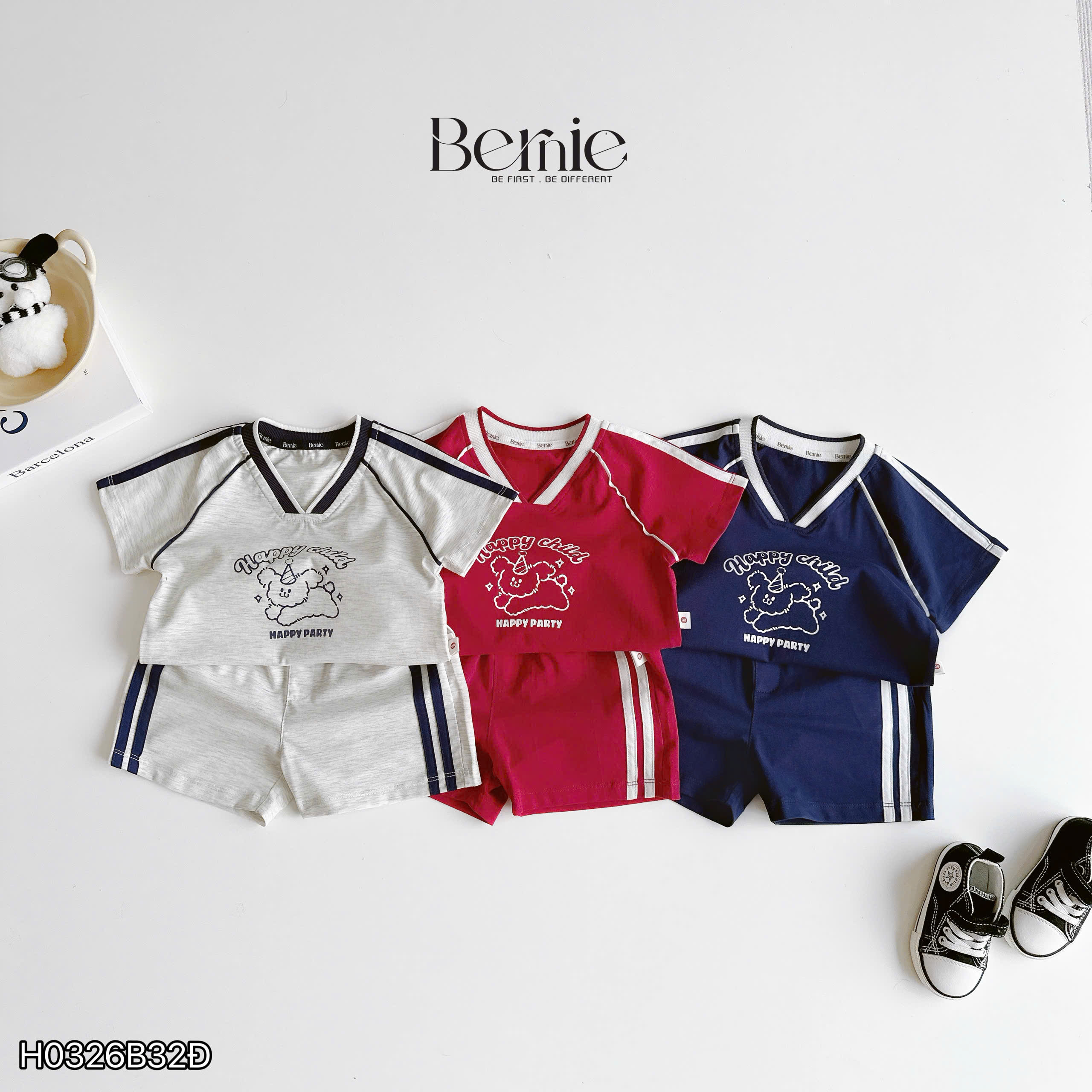 Bộ cộc raglan happy child Bernie