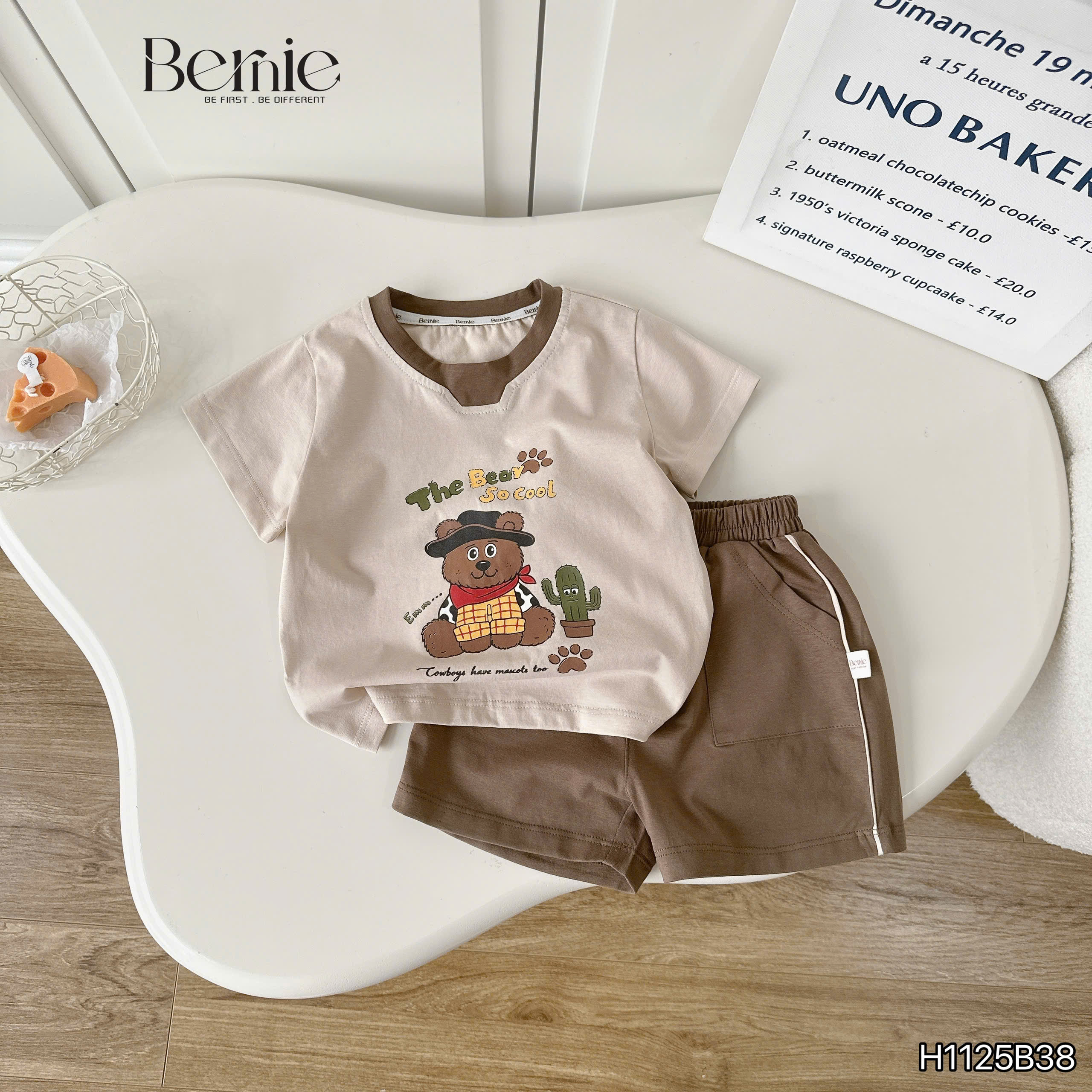 Bộ cotton gấu cao bồi Bernie