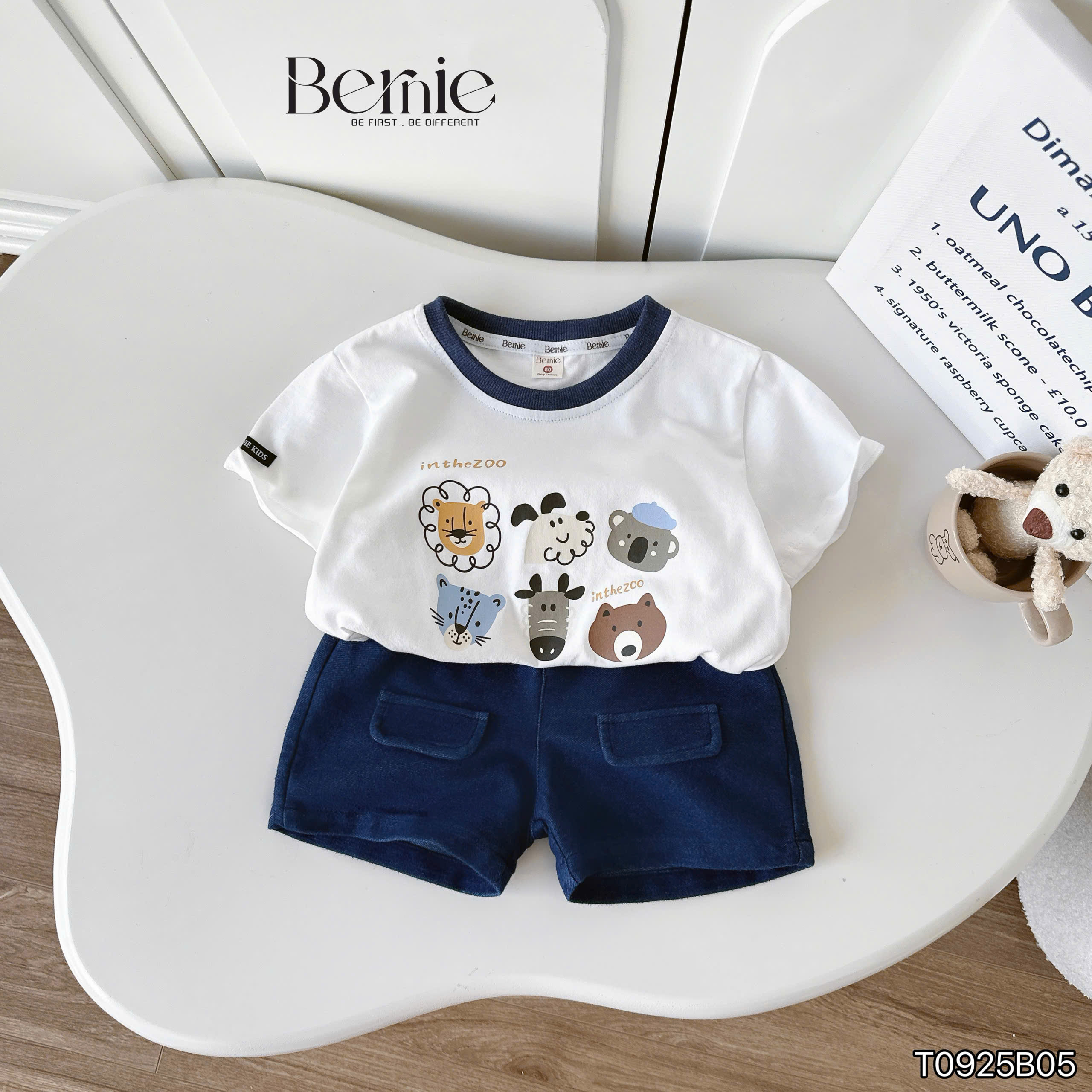 Bộ cotton in hình ngộ nghĩnh the zoo BERNIE