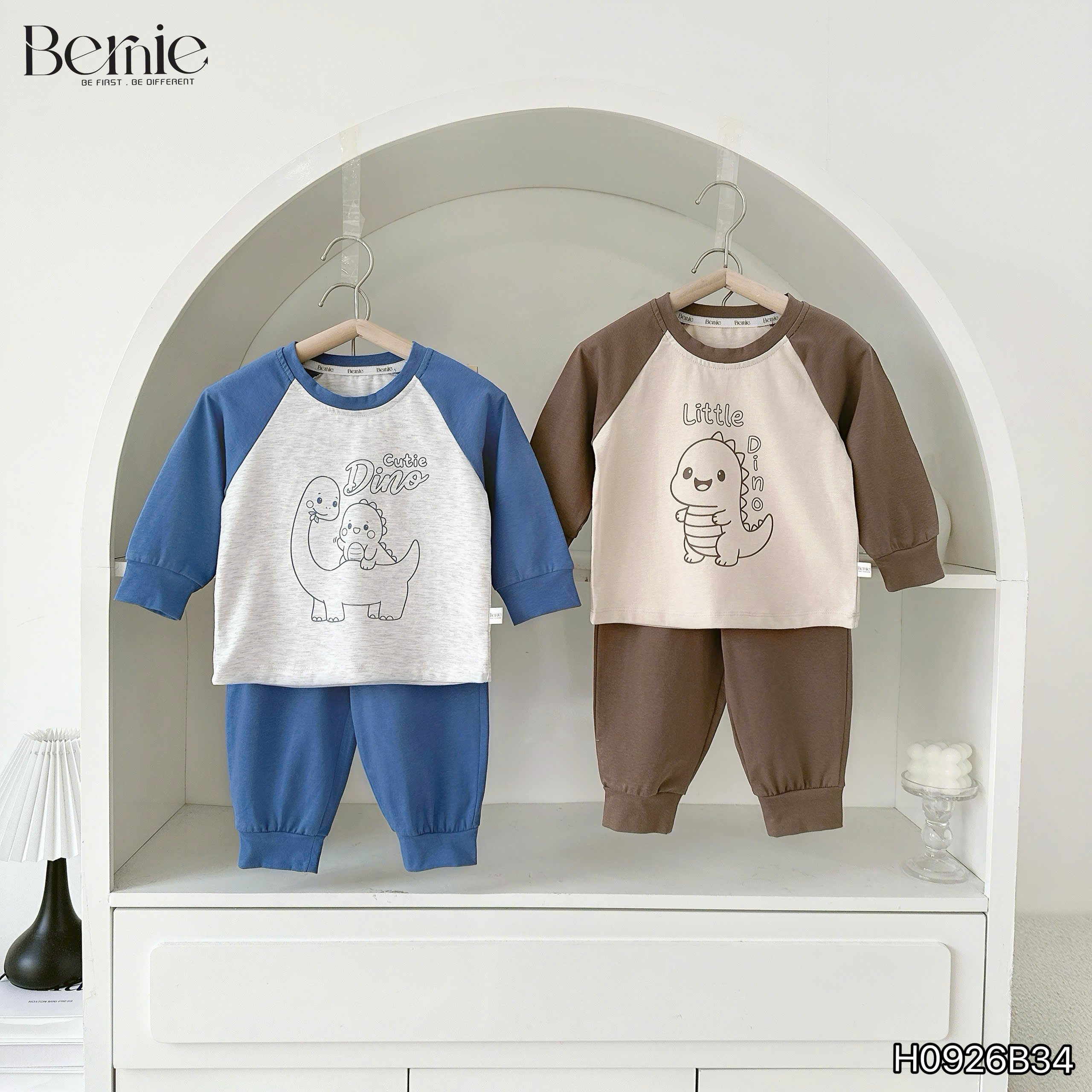 Bộ cotton khủng long little dino BERNIE