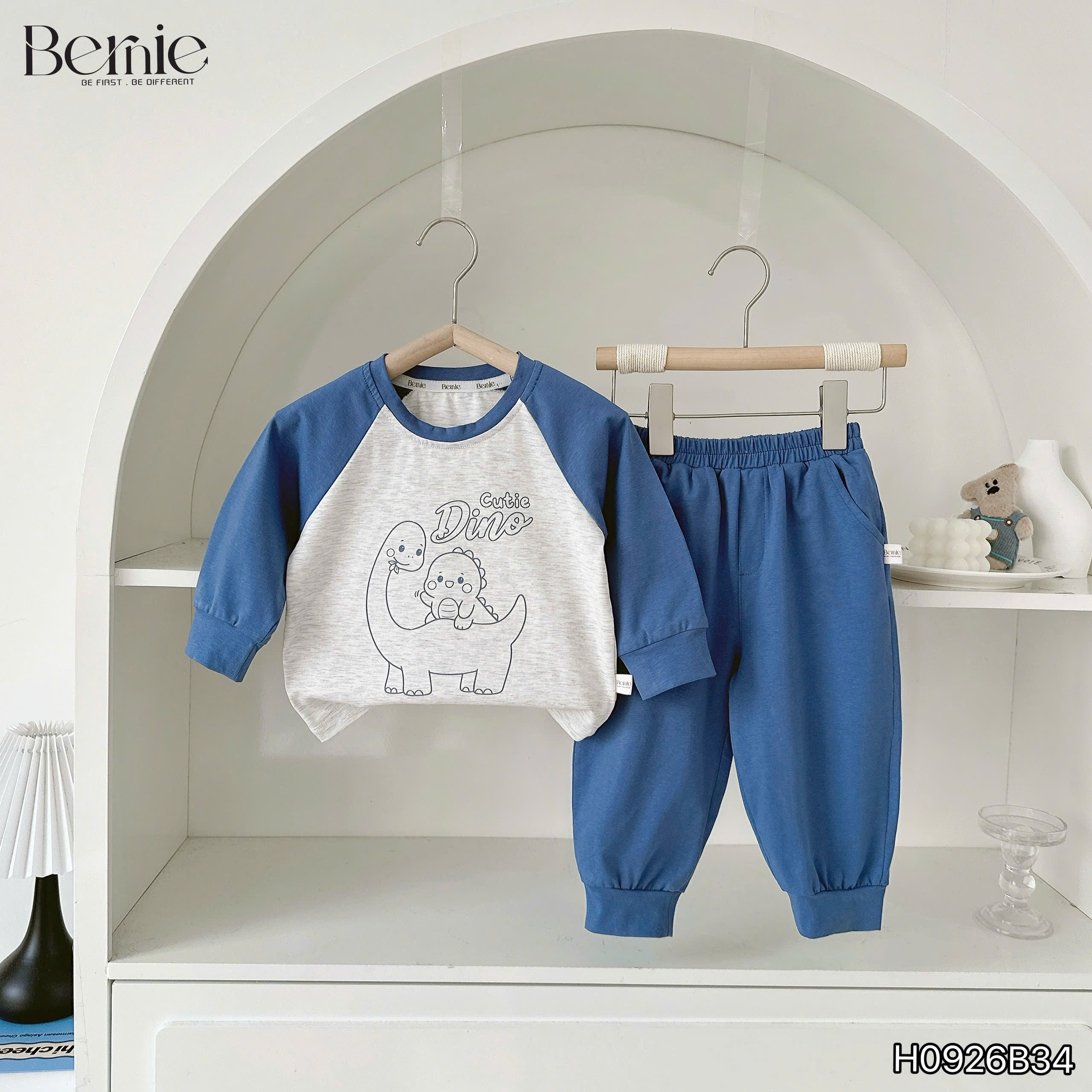 Bộ cotton khủng long little dino BERNIE
