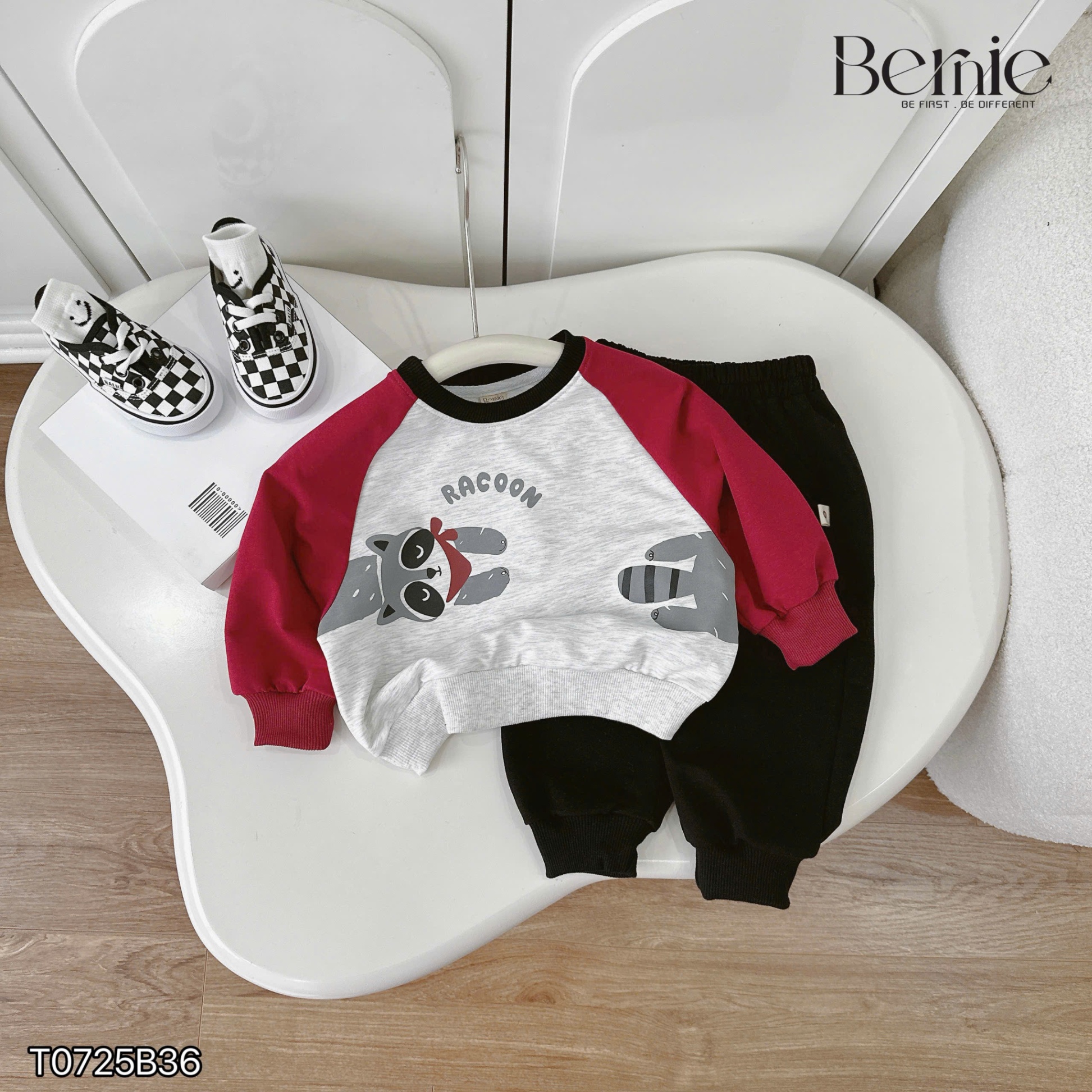 Bộ da cá tay raglan animal Bernie