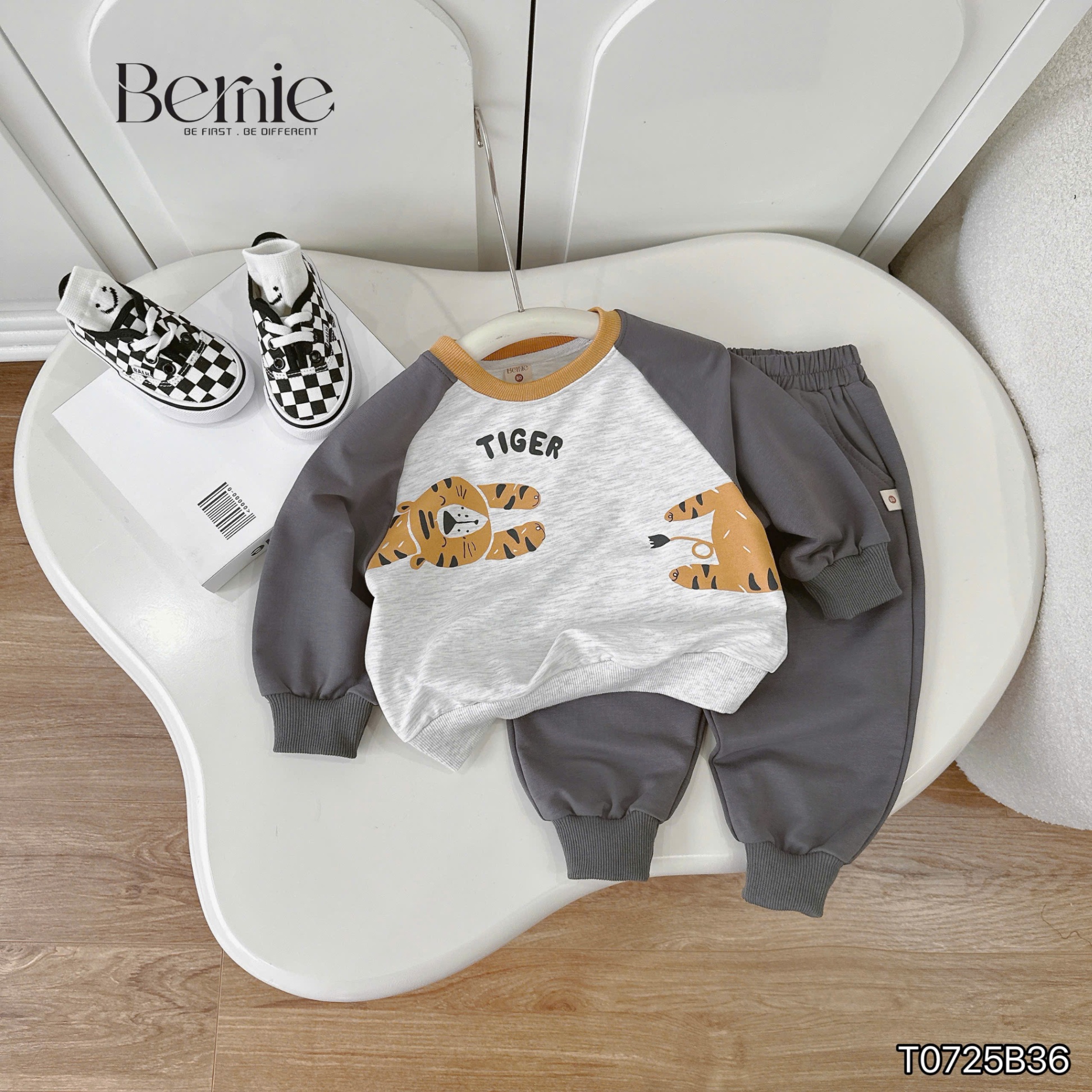 Bộ da cá tay raglan animal Bernie