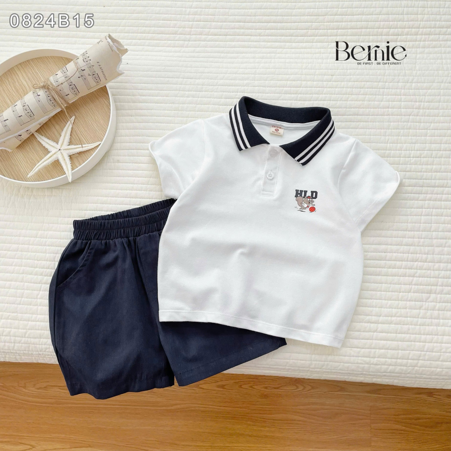 Bộ polo cộc tay cổ dệt HLD Bernie