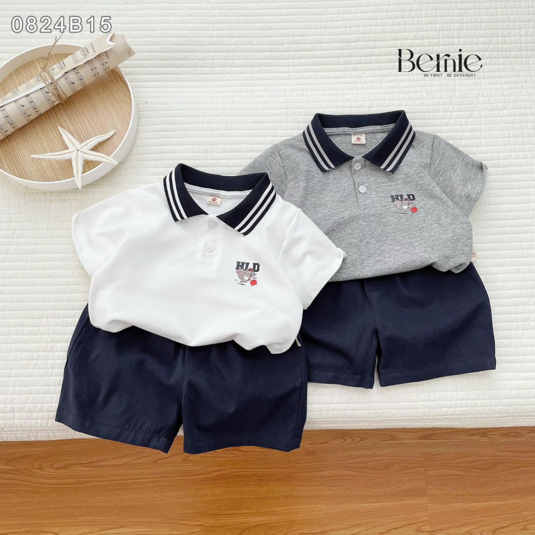 Bộ polo cộc tay cổ dệt HLD Bernie