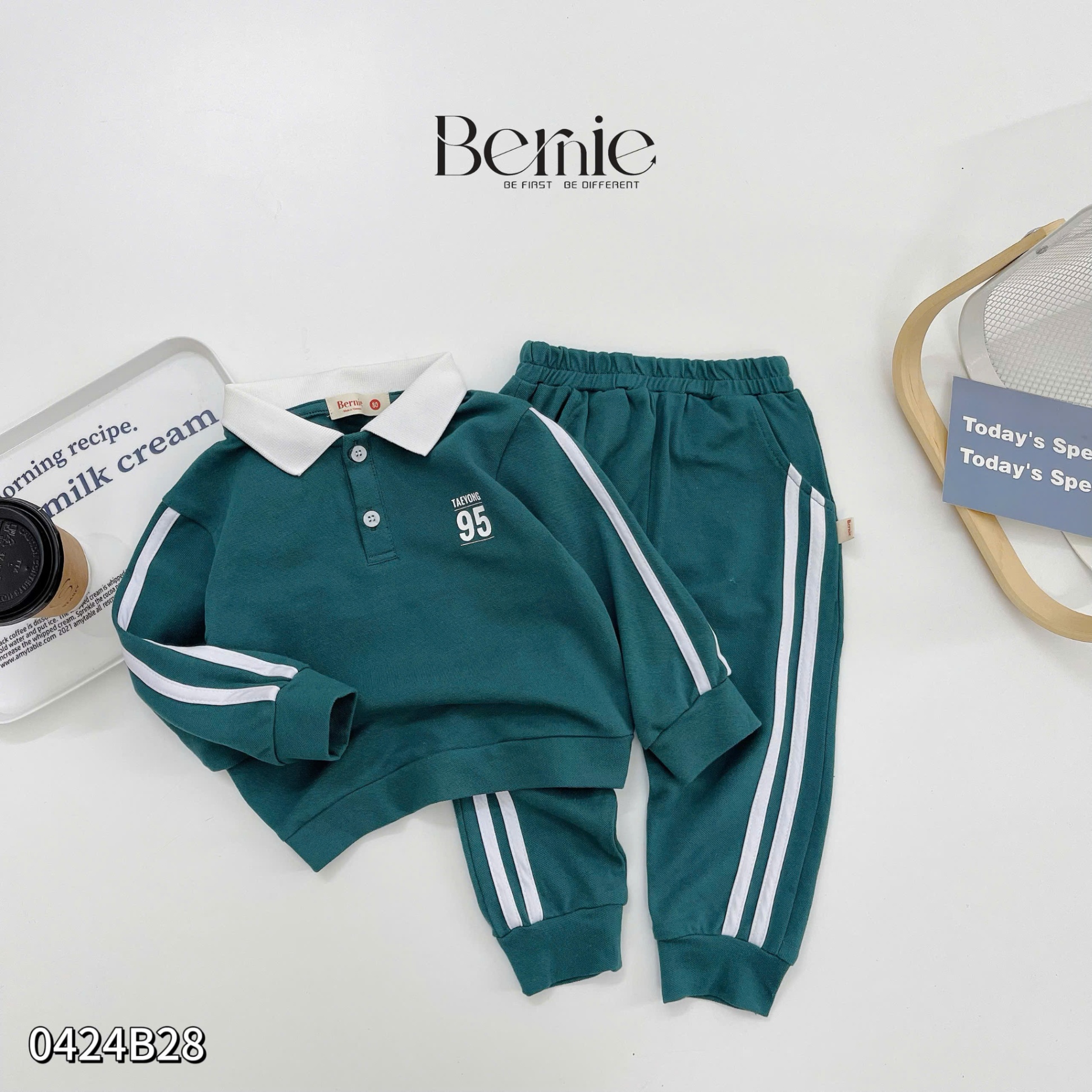 Bộ polo dài tay Taeyong 95 Bernie cho bé