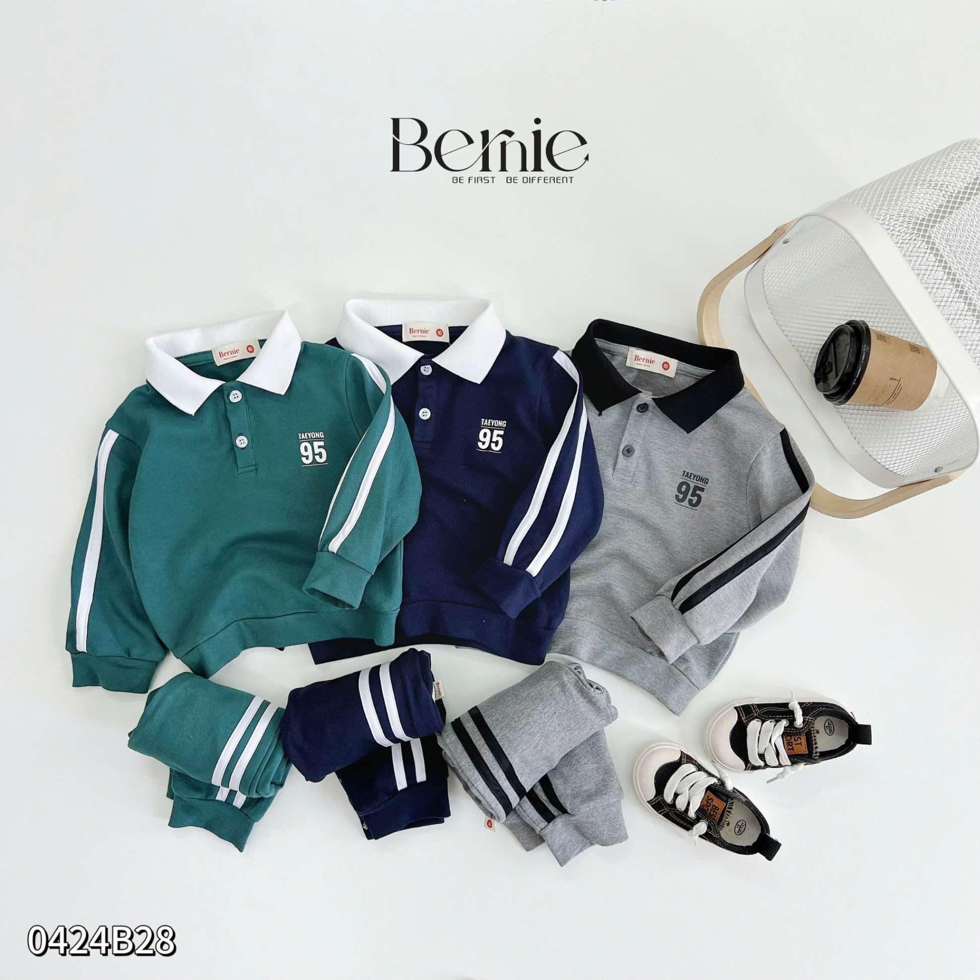Bộ polo dài tay Taeyong 95 Bernie cho bé