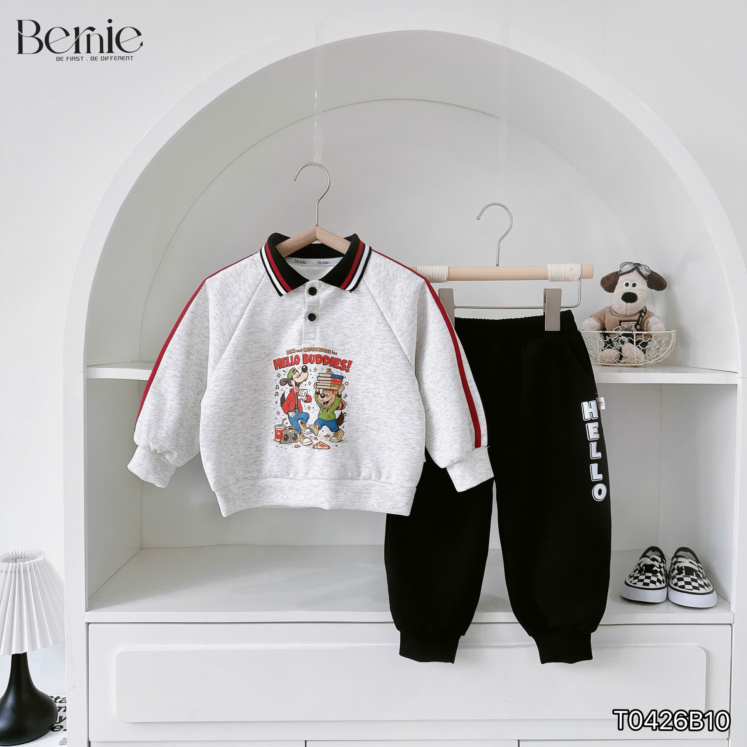 Bộ polo nỉ 2 da HELLO BERNIE