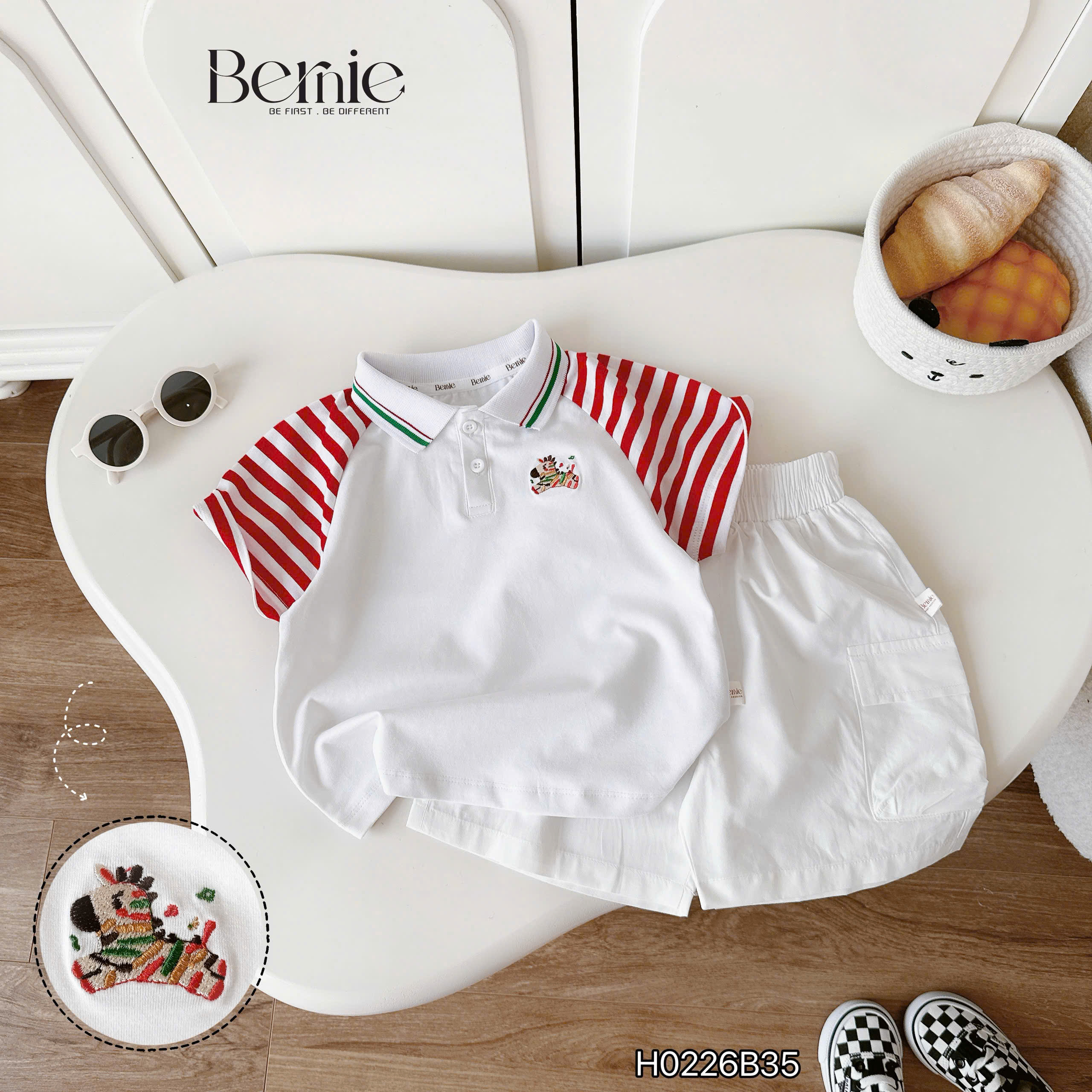 Bộ polo thêu ngựa sắc màu