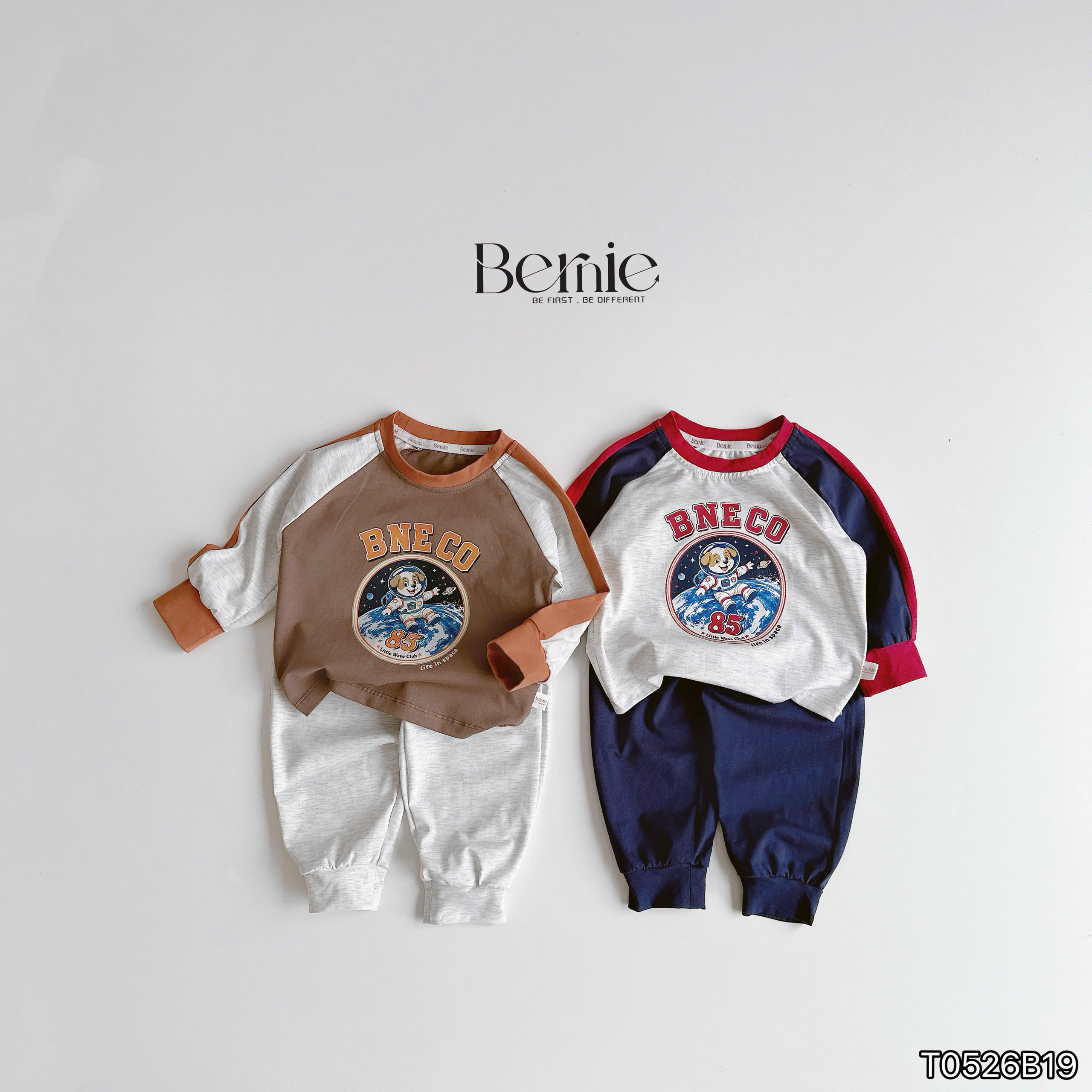 Bộ raglan phối màu space dog Bernie