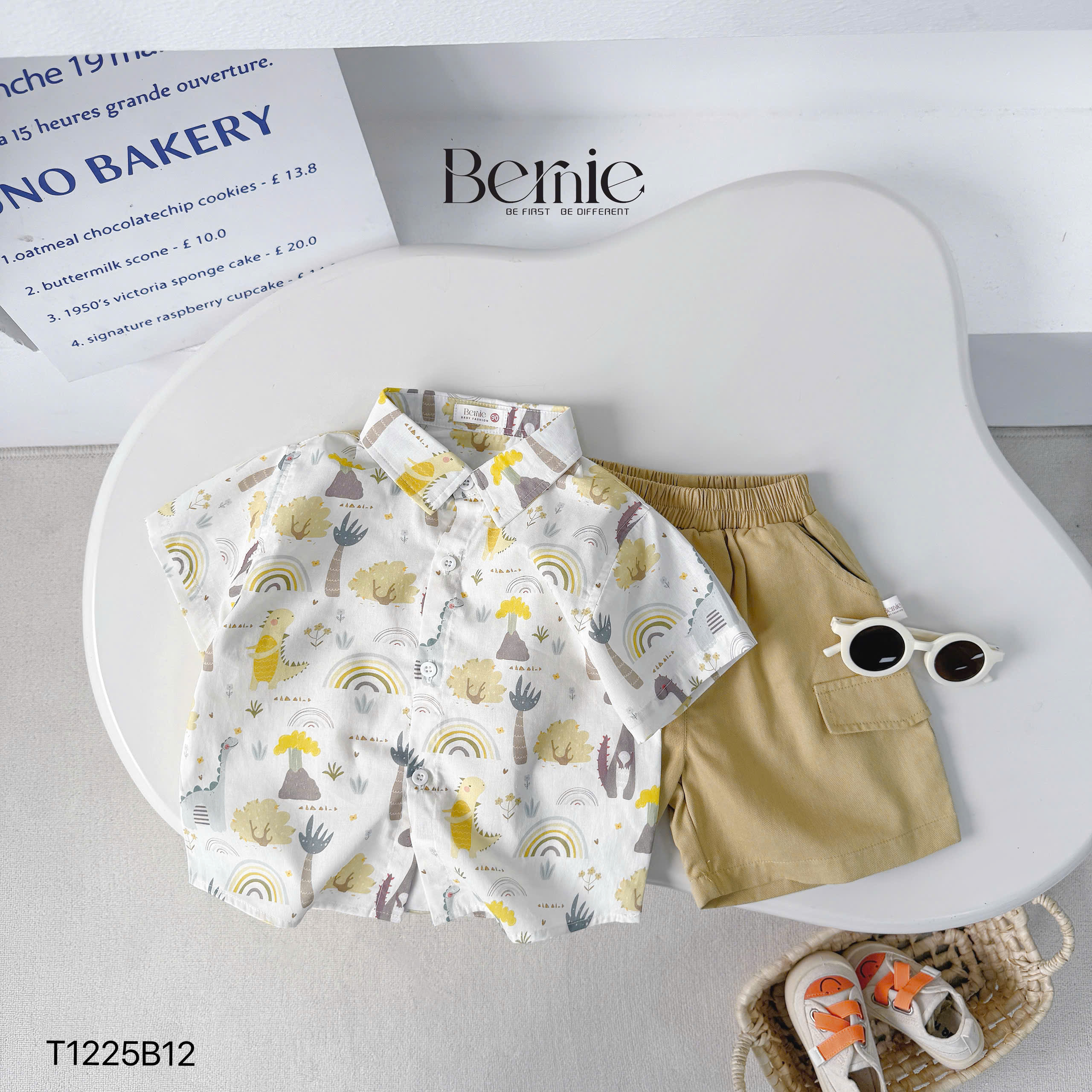 Bộ sơ mi khủng long vui vẻ Bernie