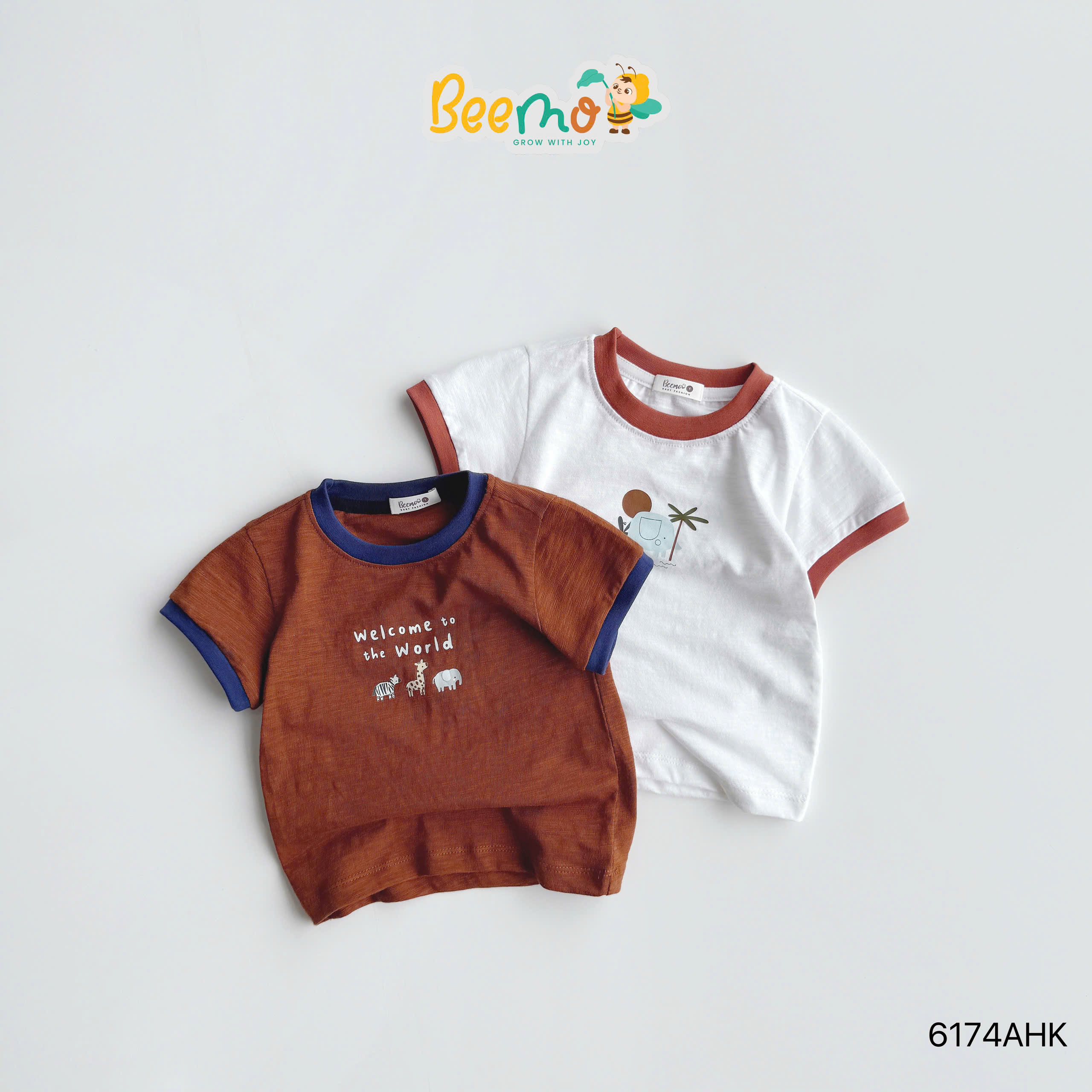 Combo 2 áo cộc tay in hình động vật Beemo