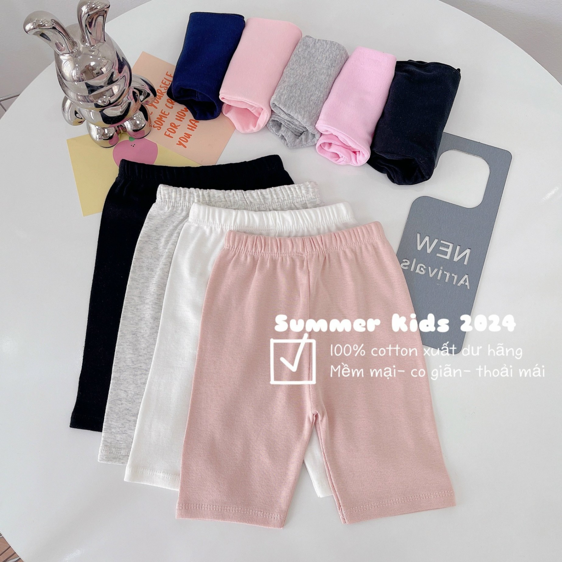 Combo 4 legging lửng cho bé VNXK