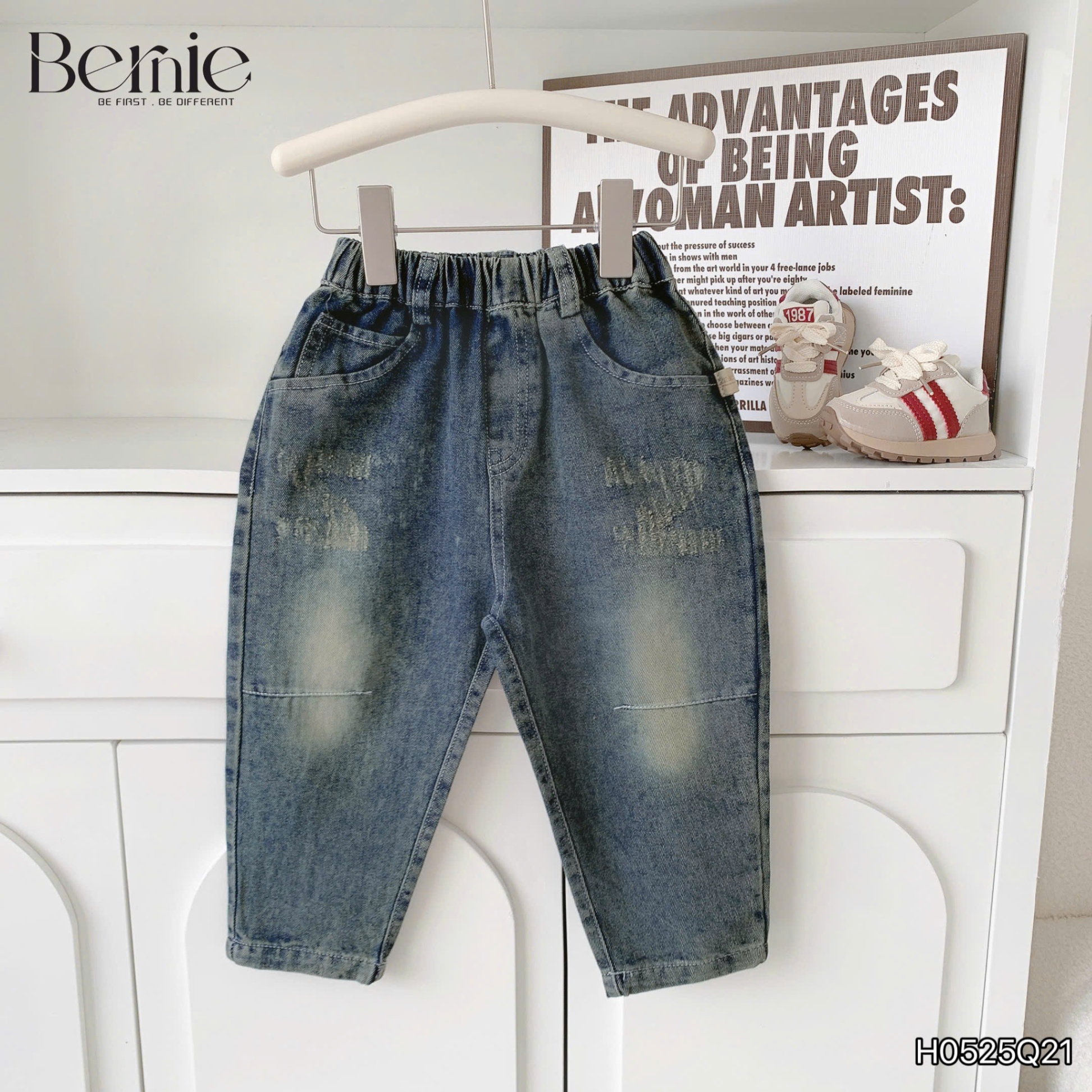 Quần jean mài Z trendy Bernie