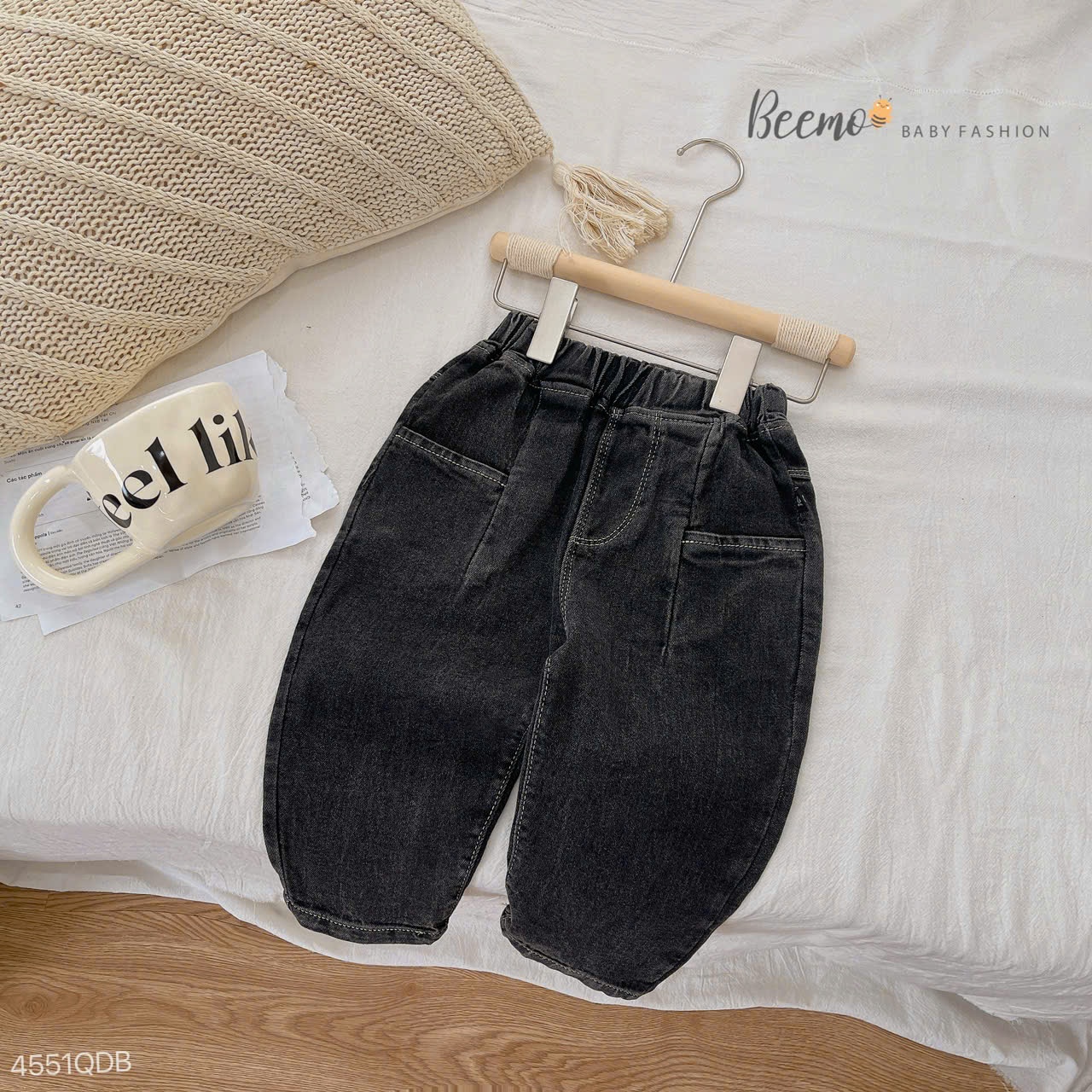 Quần jeans baggy co giãn Beemo cho bé