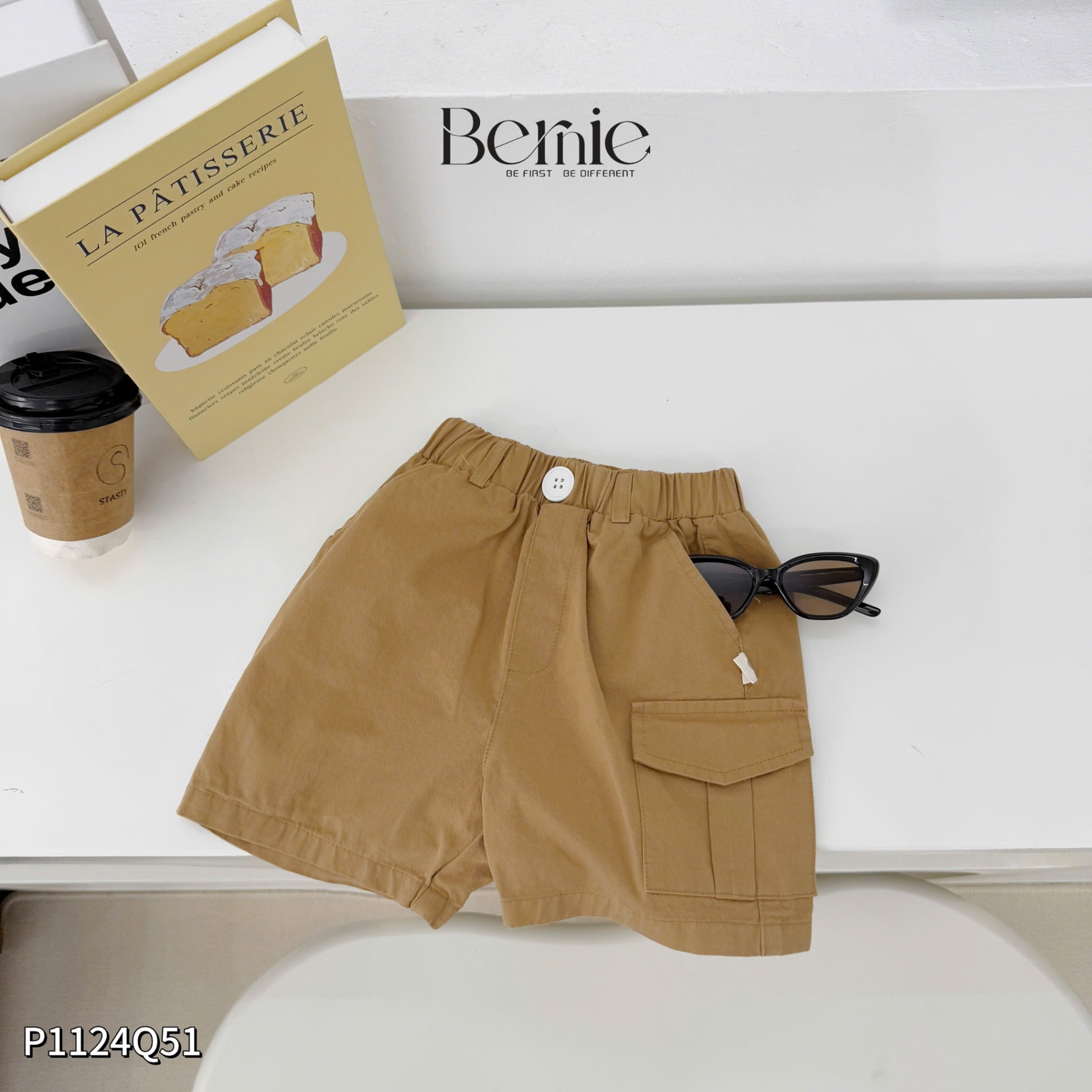 Quần ngố kaki bé trai Bernie