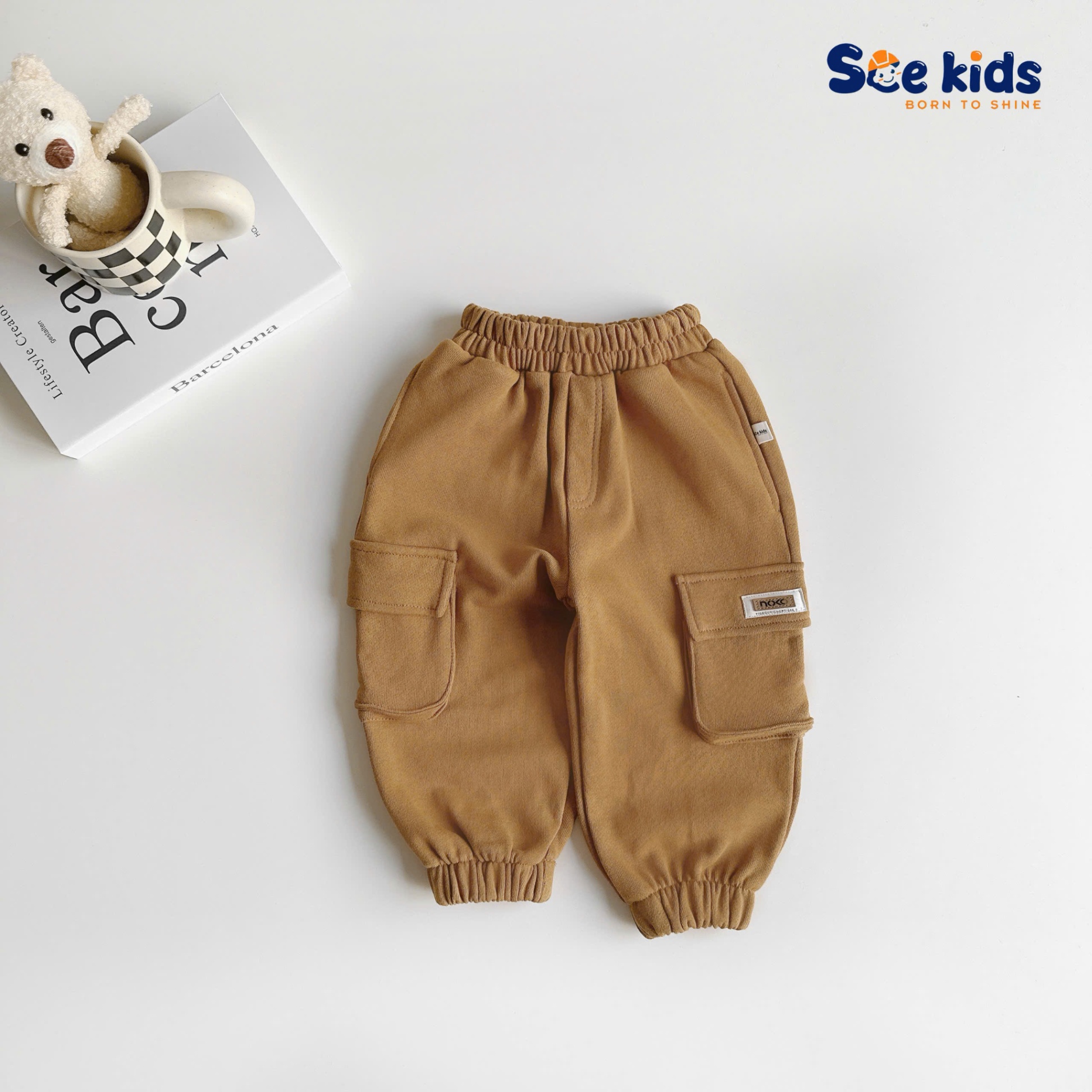 Quần nỉ da cua túi hộp SCE KIDS