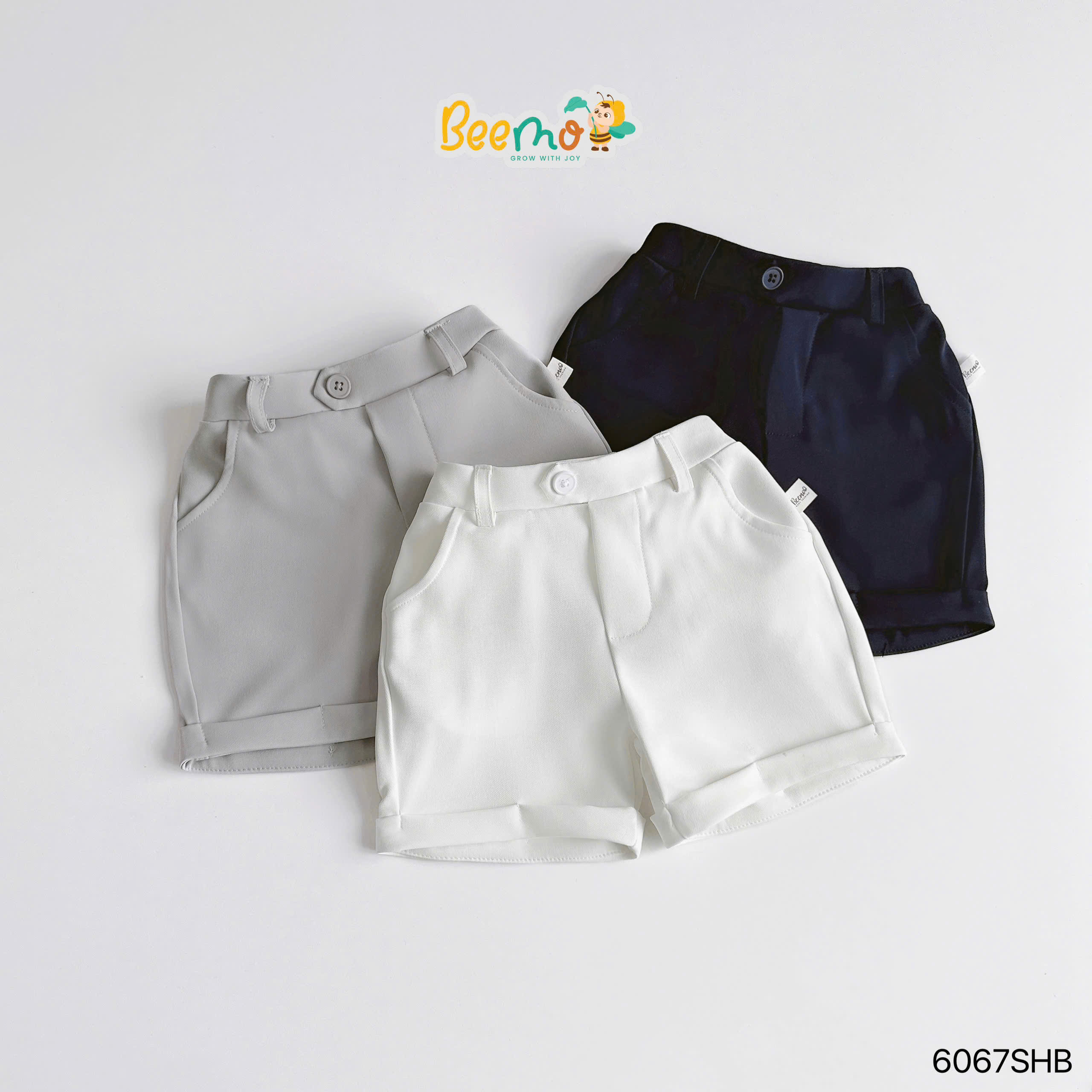 Quần short âu cạp phẳng gập gấu Beemo