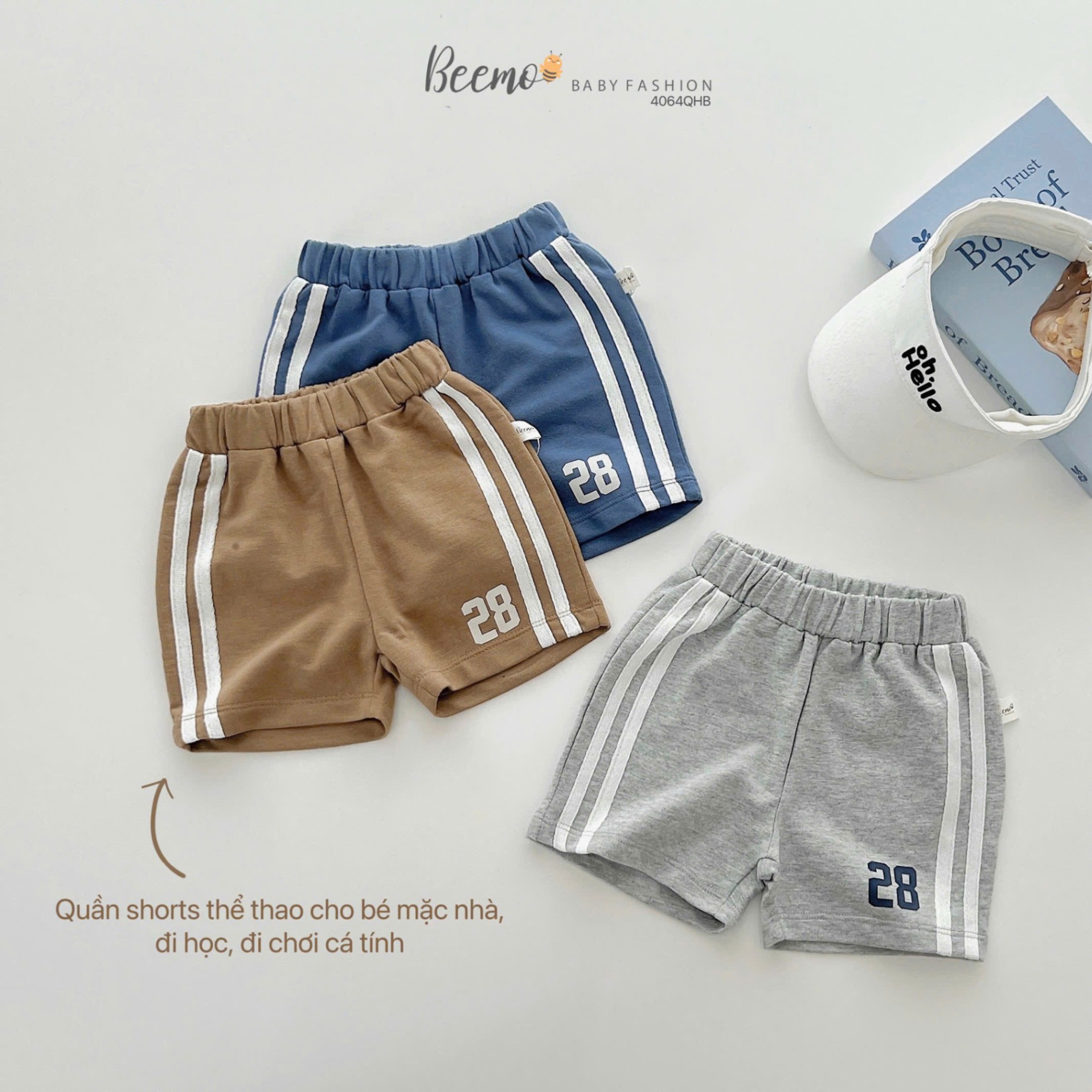 Quần short thể thao in số 28 Beemo