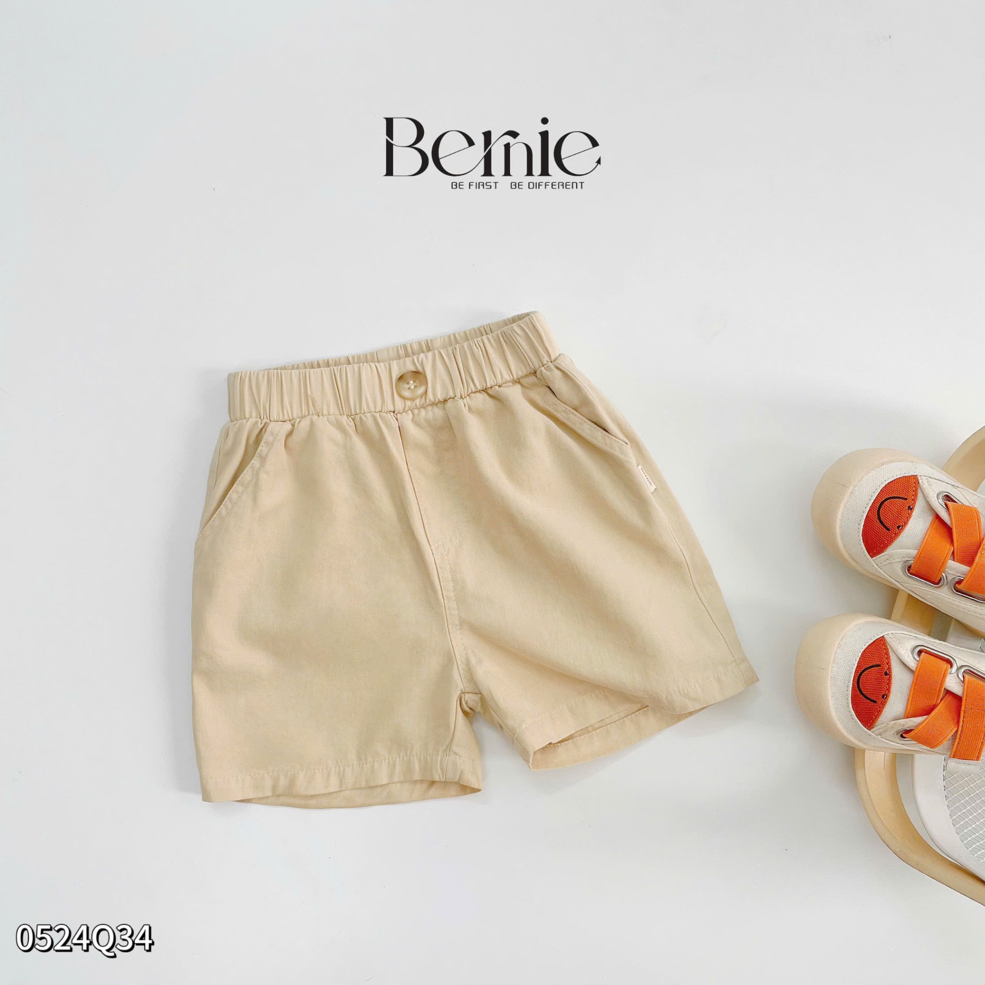 Quần sooc kaki trơn cho bé Bernie