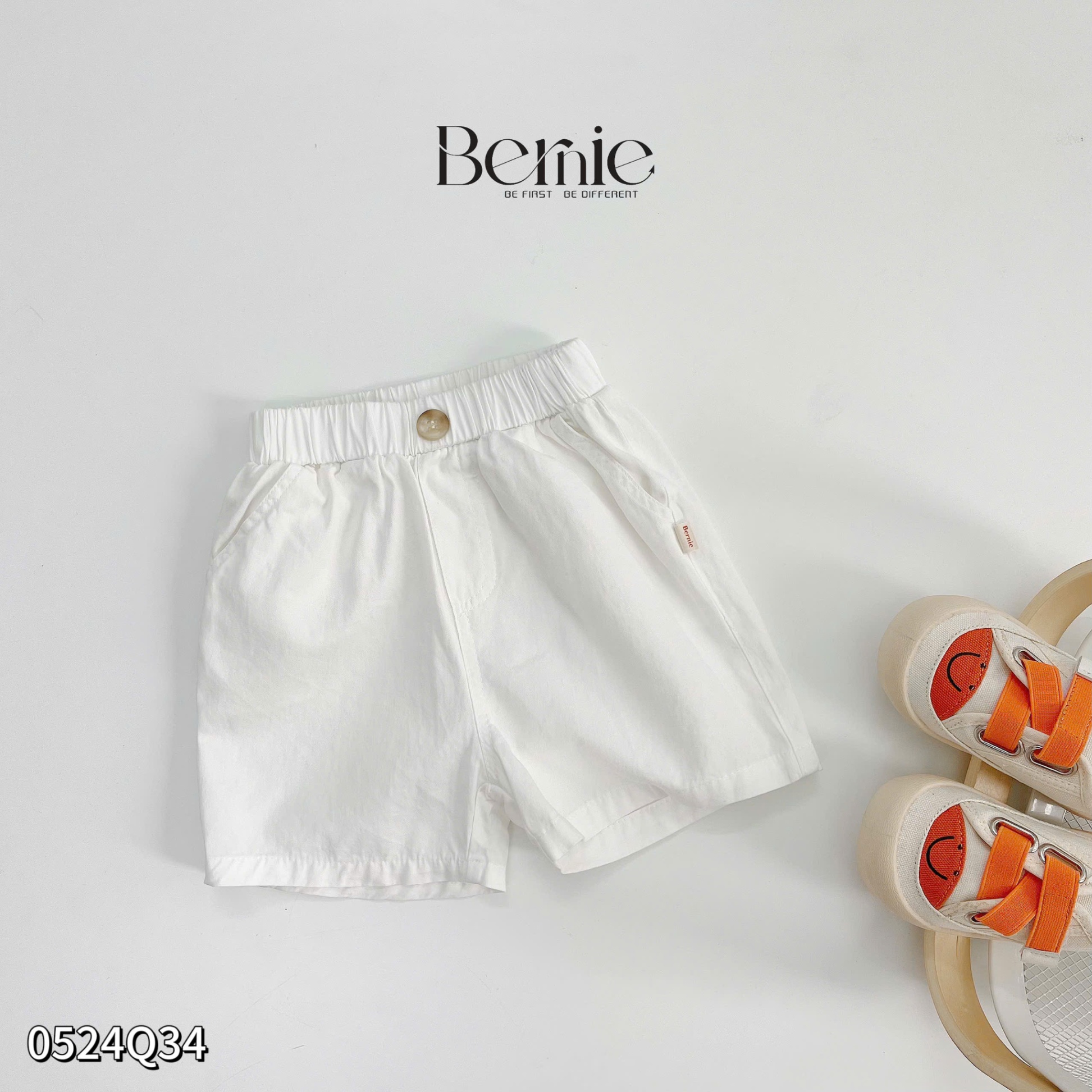 Quần sooc kaki trơn cho bé Bernie