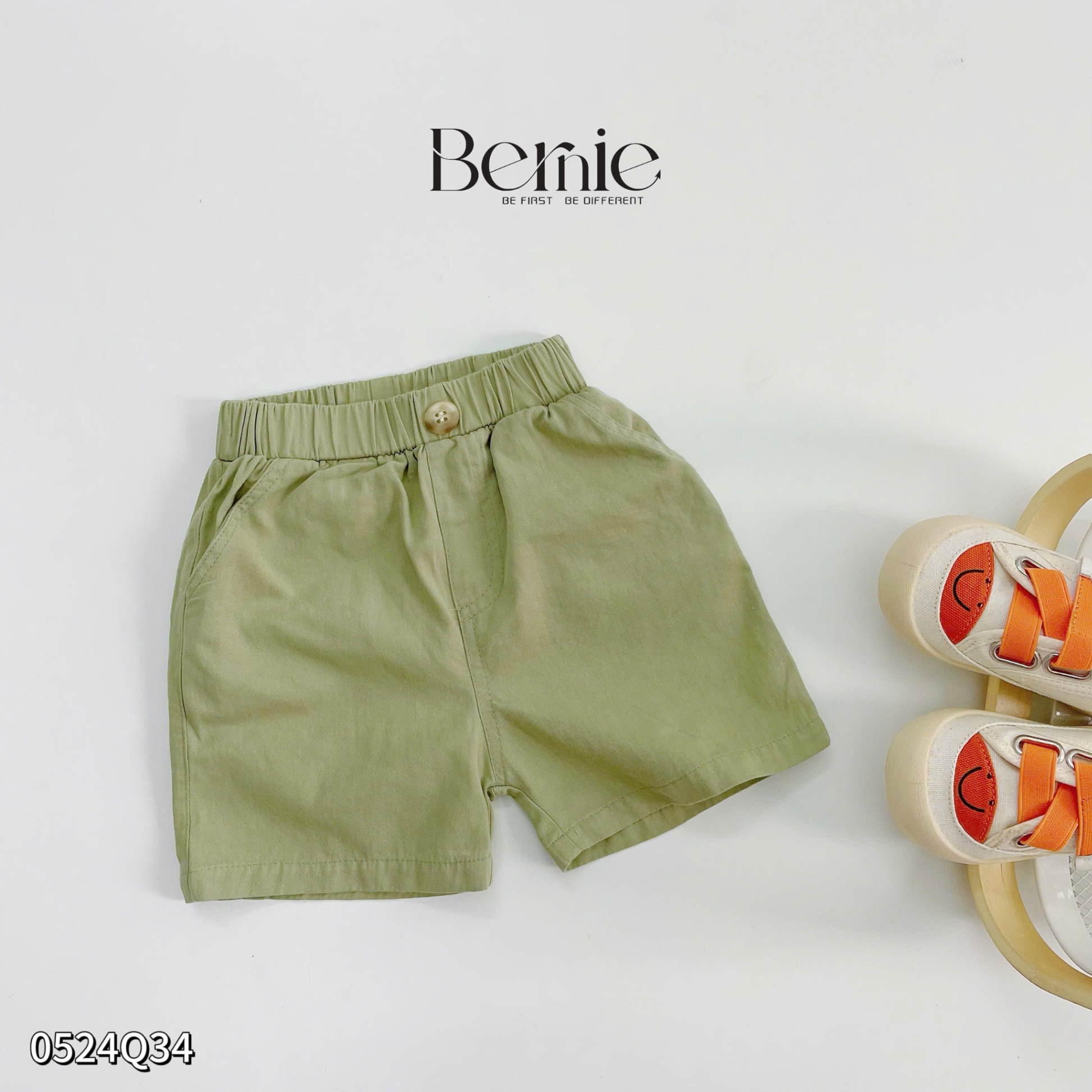 Quần sooc kaki trơn cho bé Bernie