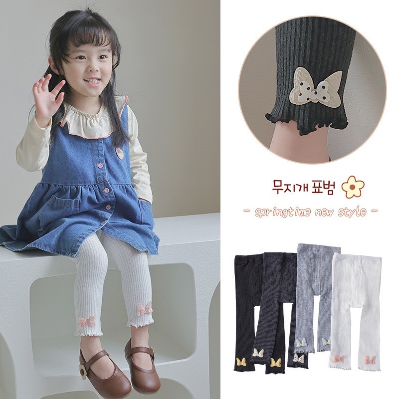 Quần tất len không bàn bèo gấu cho bé gái