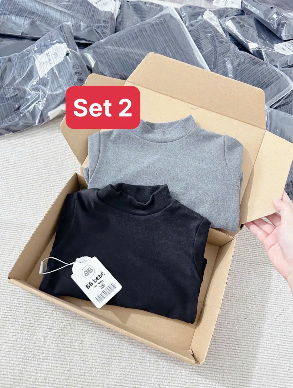 Set 2 áo giữ nhiệt cotton basic VNXK