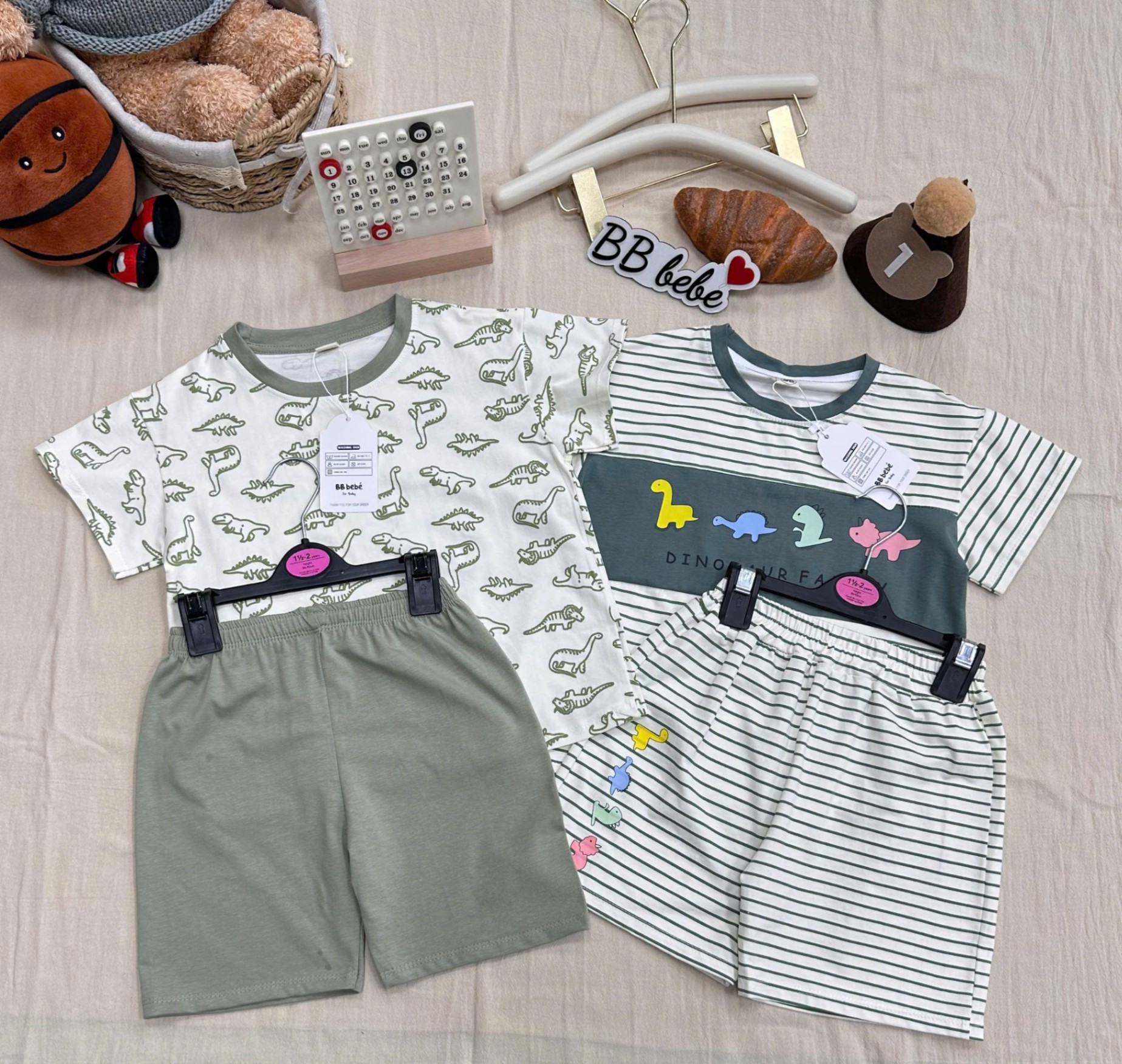 Set 2 bộ cộc khủng long VNXK cho bé trai