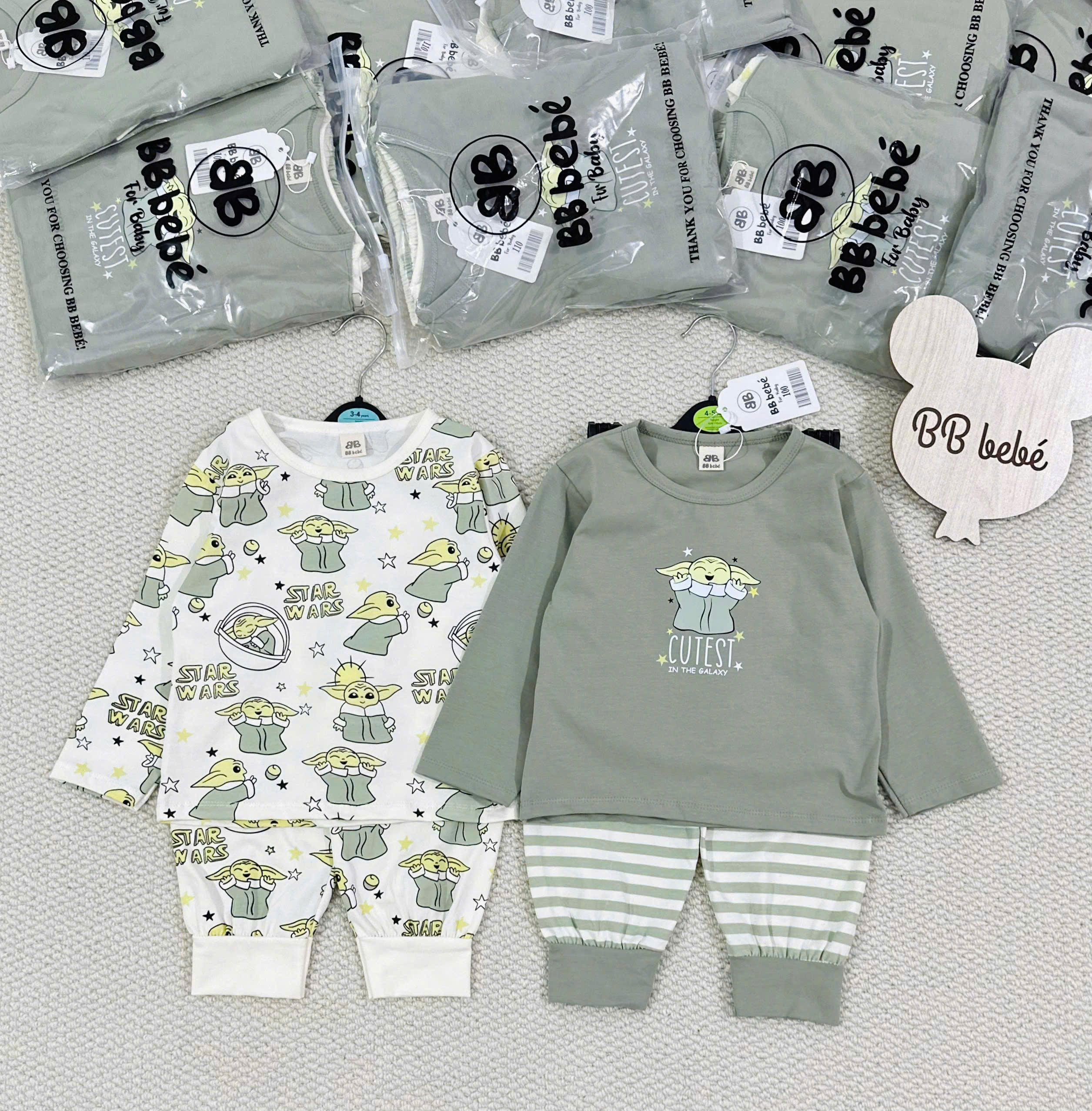 Set 2 bộ tone rêu họa tiết cute VNXK